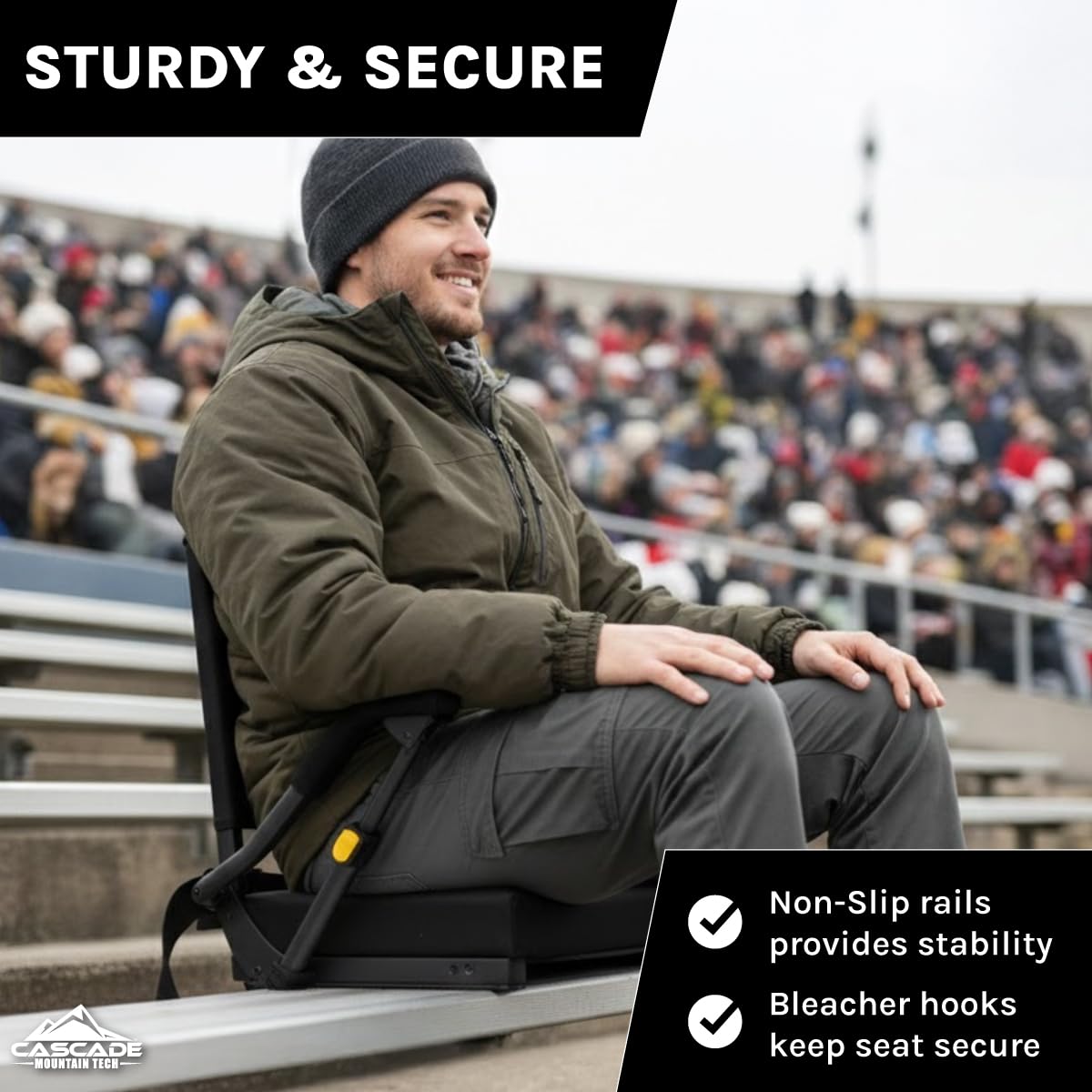 Padded Stadium Seat with Pop-Up Armrests E3542