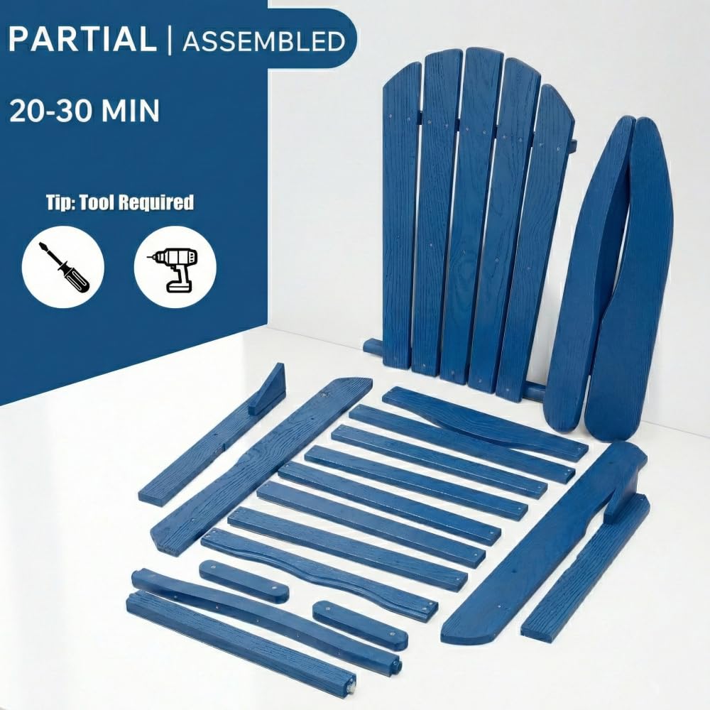 Folding Solid Cedar Wood Adirondack Chair G44020