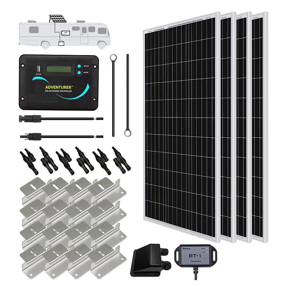 400W 12V Monocrystalline Solar Panel Kit with 30A PWM Charge Controller C3385