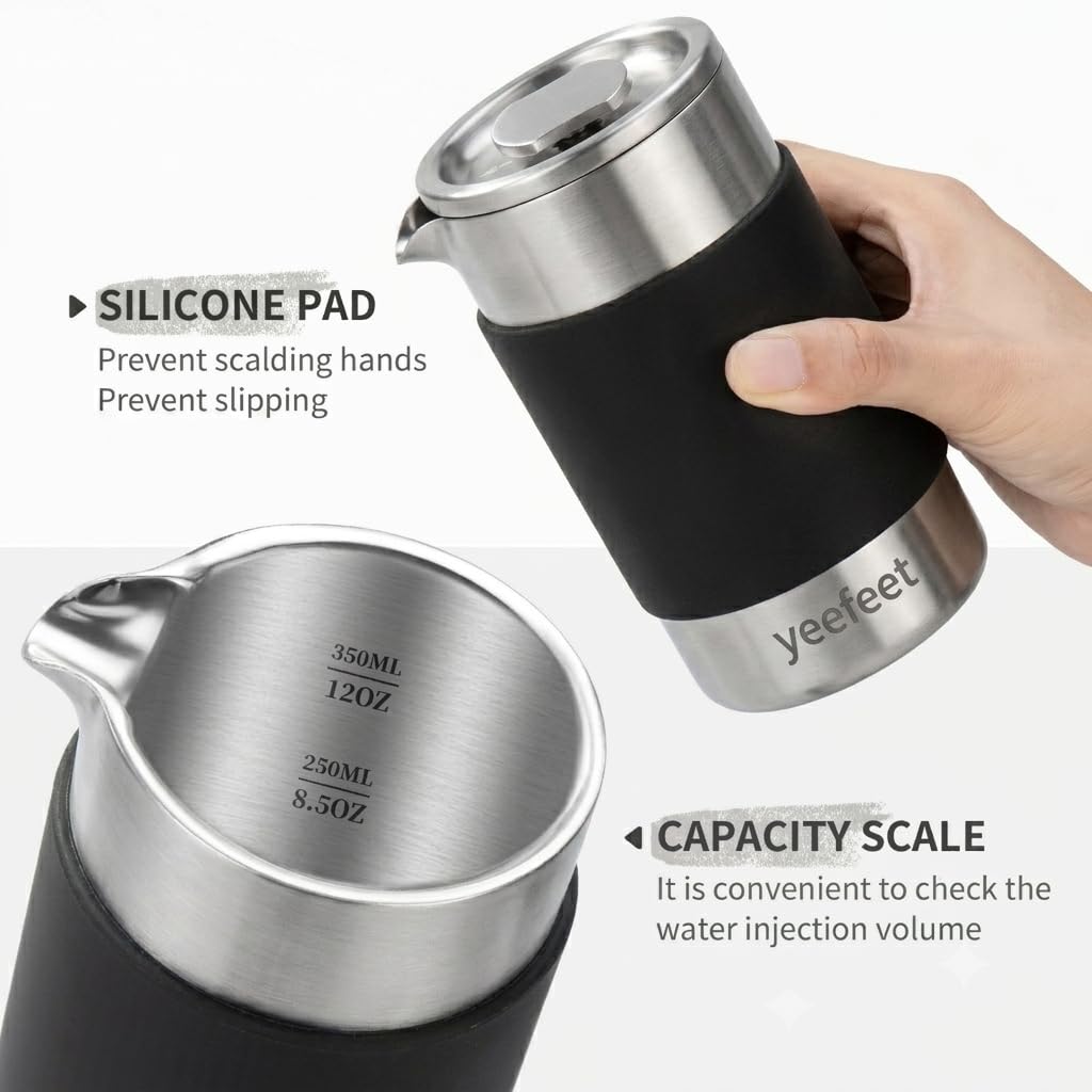 12 oz Stainless Steel French Press X545