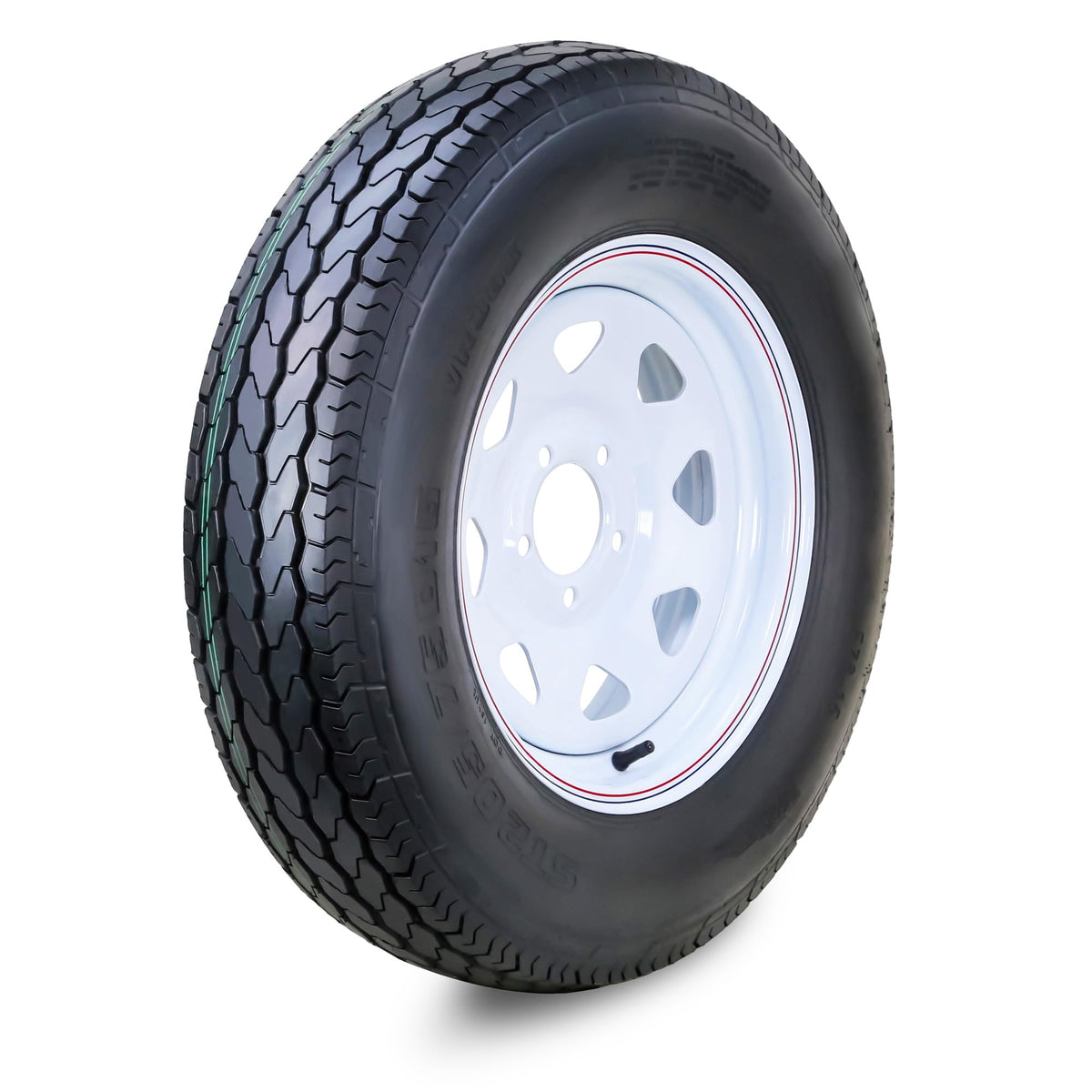 Trailer Tire Wheel ST205/75D15 6PR 101L 5X4.5 White Spoke Rim T328