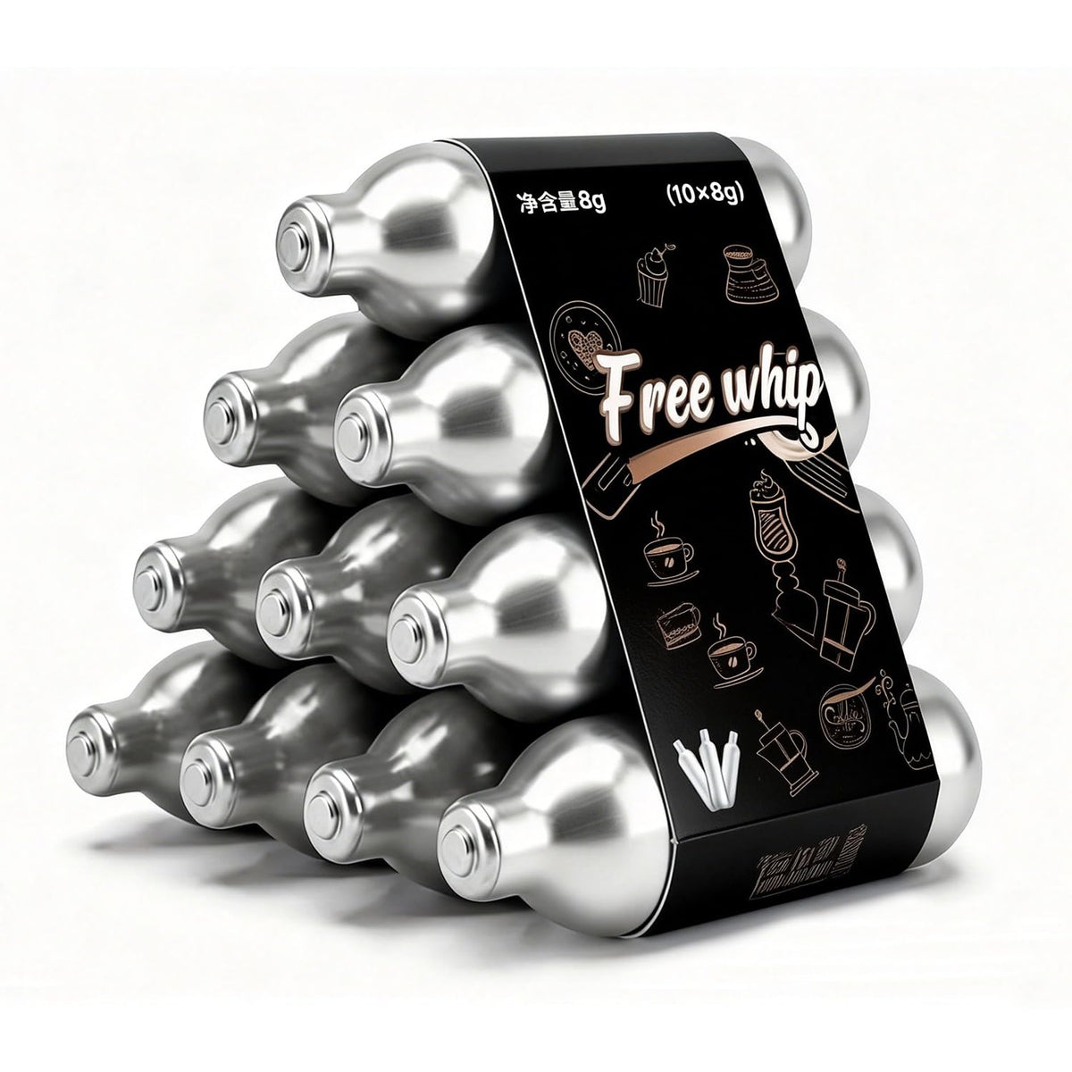 Whipped Cream Chargers 8g Food-Grade 10-pack X624