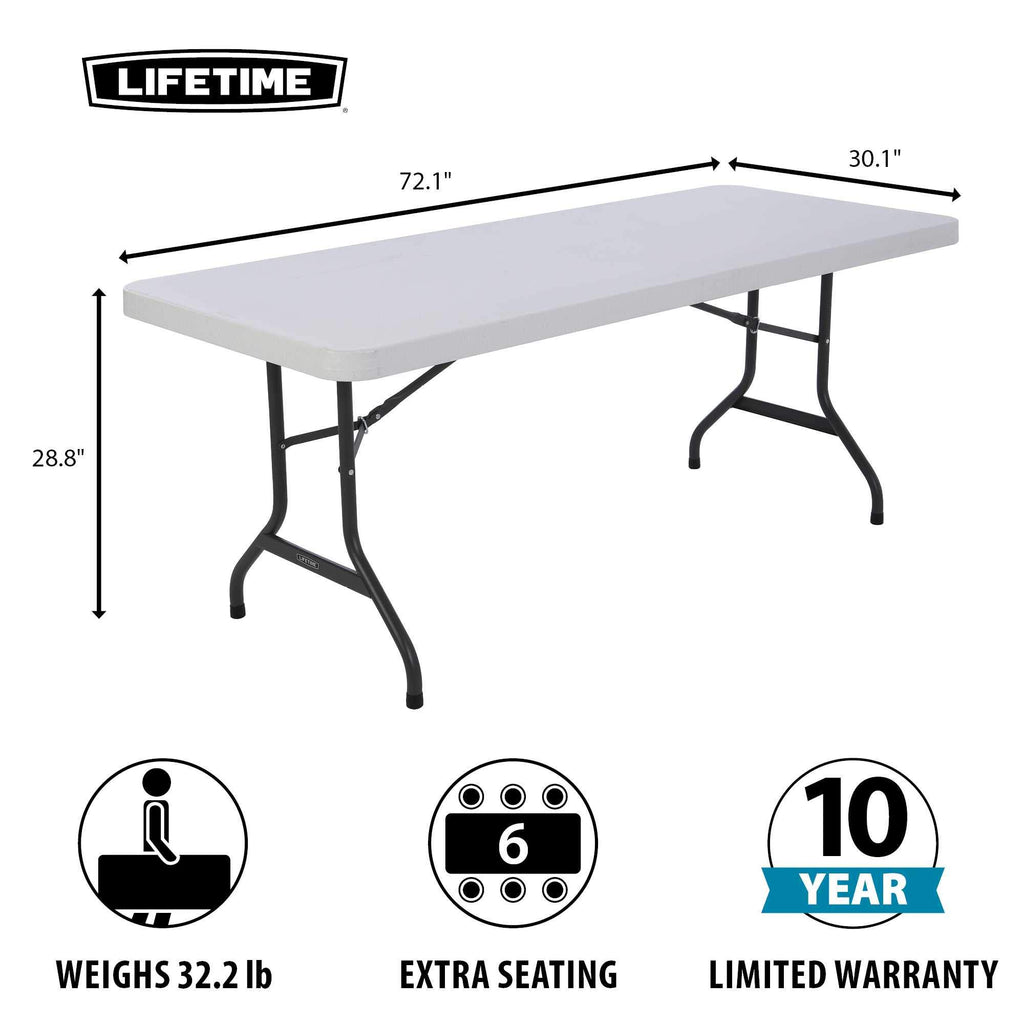 White 6 Feet Folding Utility Table Pack of 4 O346