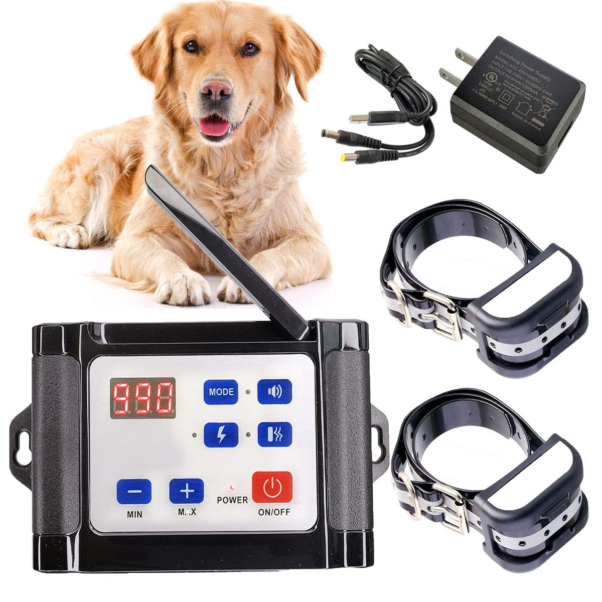 Wireless Dog Fence Training Collar with Remote, Waterproof, 2 Dogs I6088