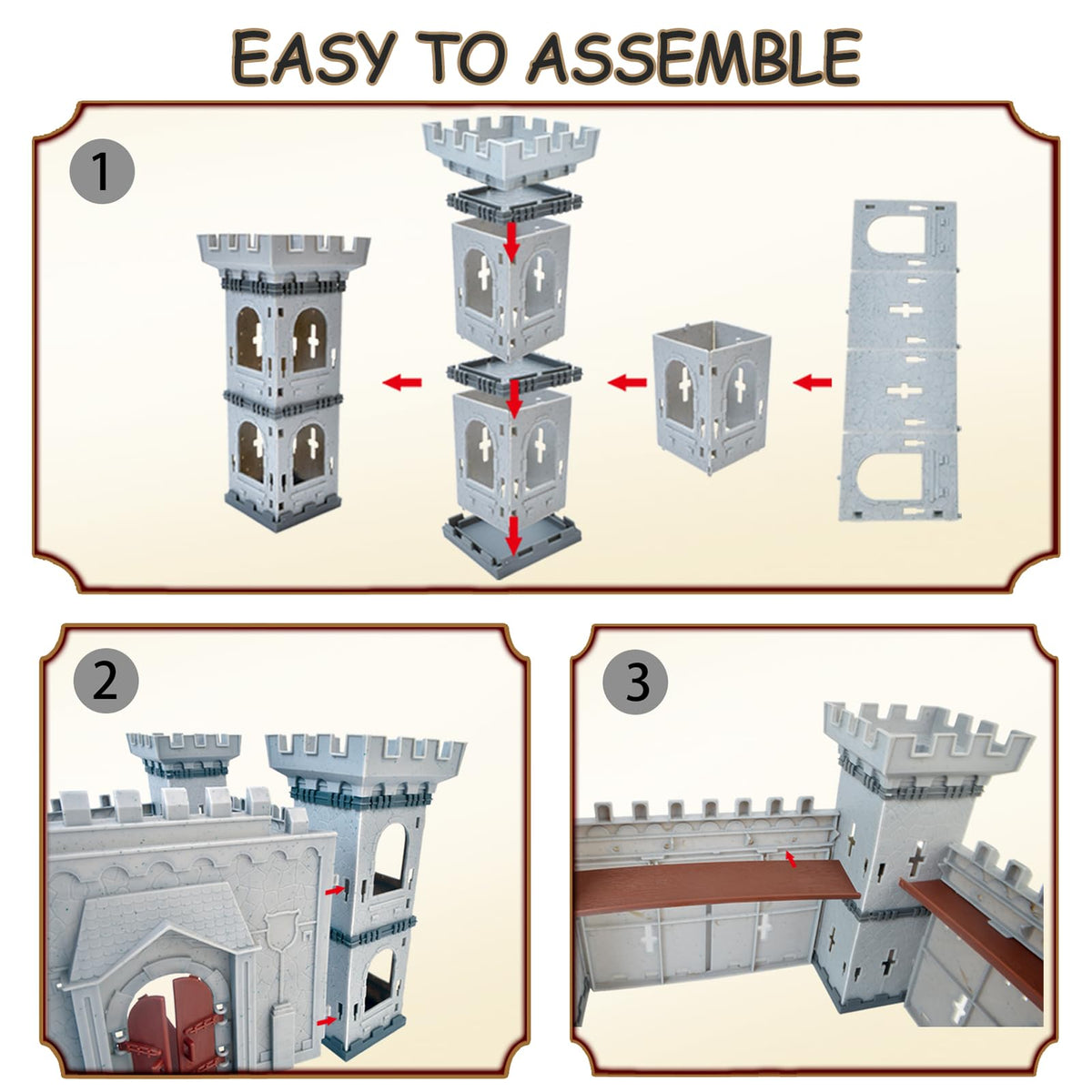 Medieval Castle Building Set with Knights and Dragon E335527