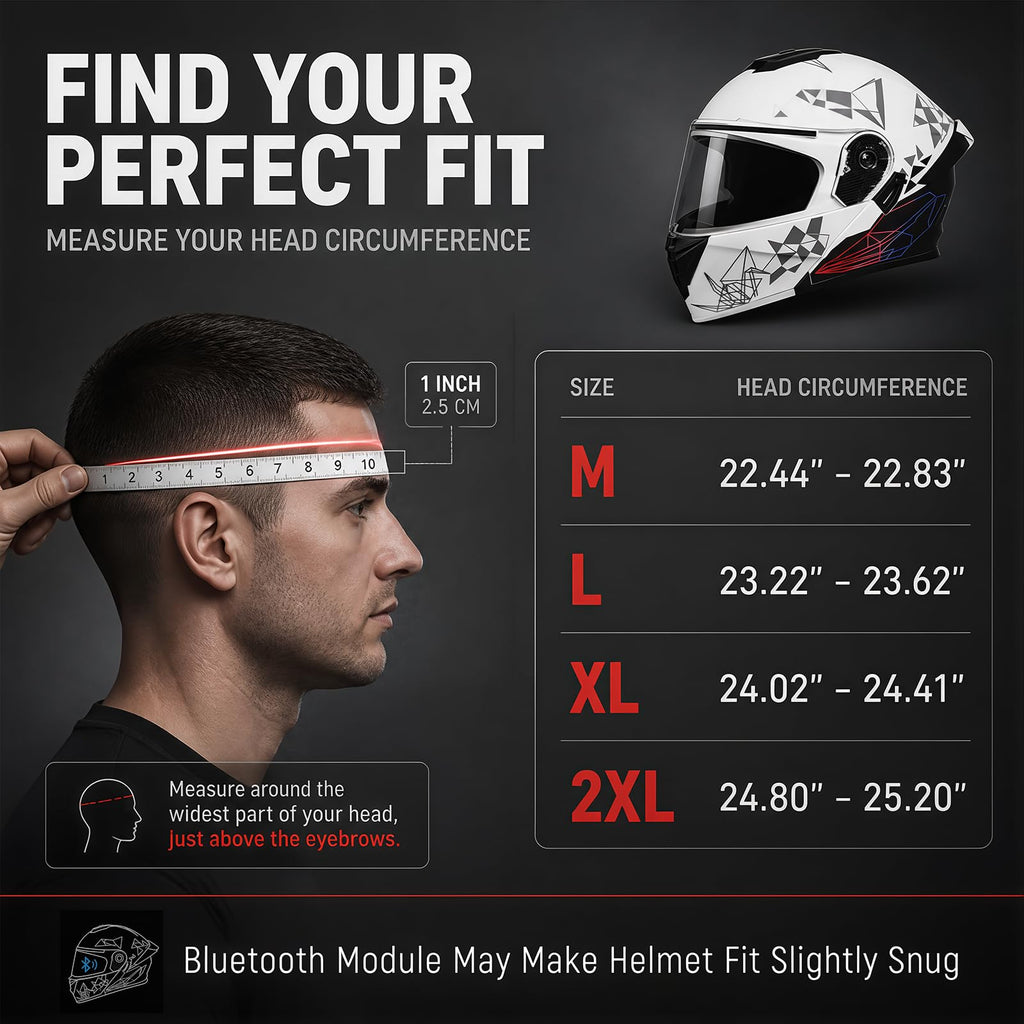 DOT Approved Flip Up Full Face Dual Visor Motorcycle Helmet I3021