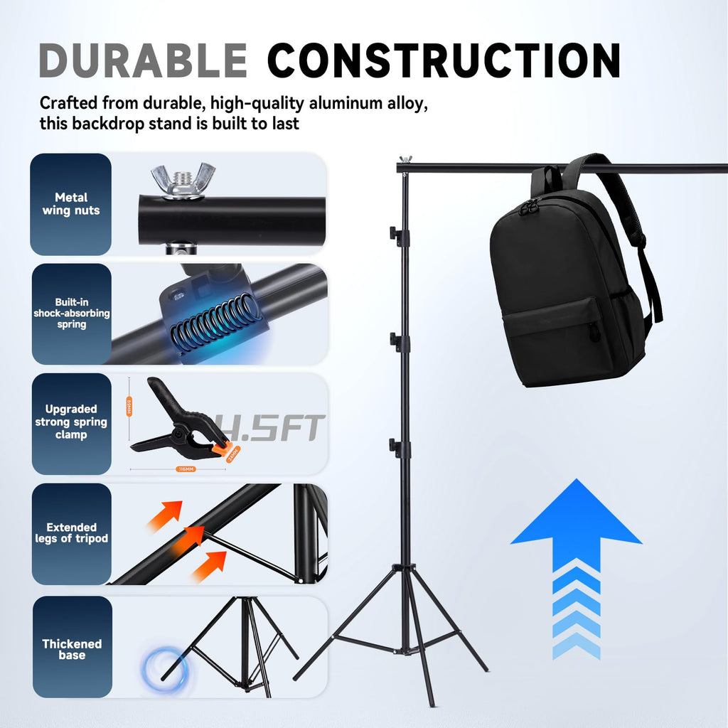 8x10ft Adjustable Backdrop Stand Kit with Carrying Case P434