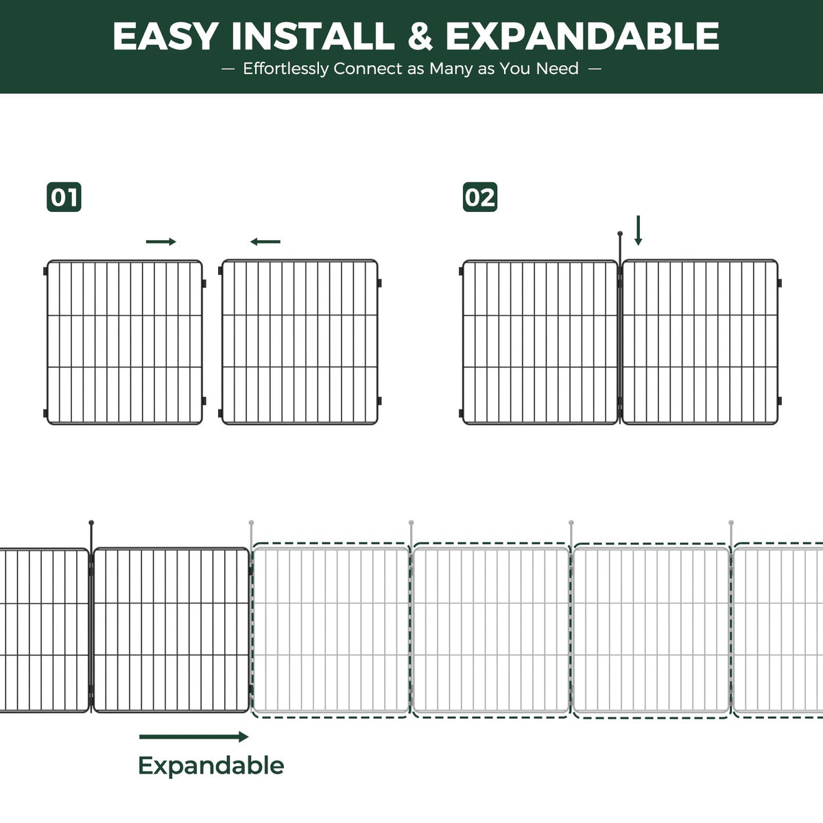 32" H 16 Panels Dog Playpen A63996