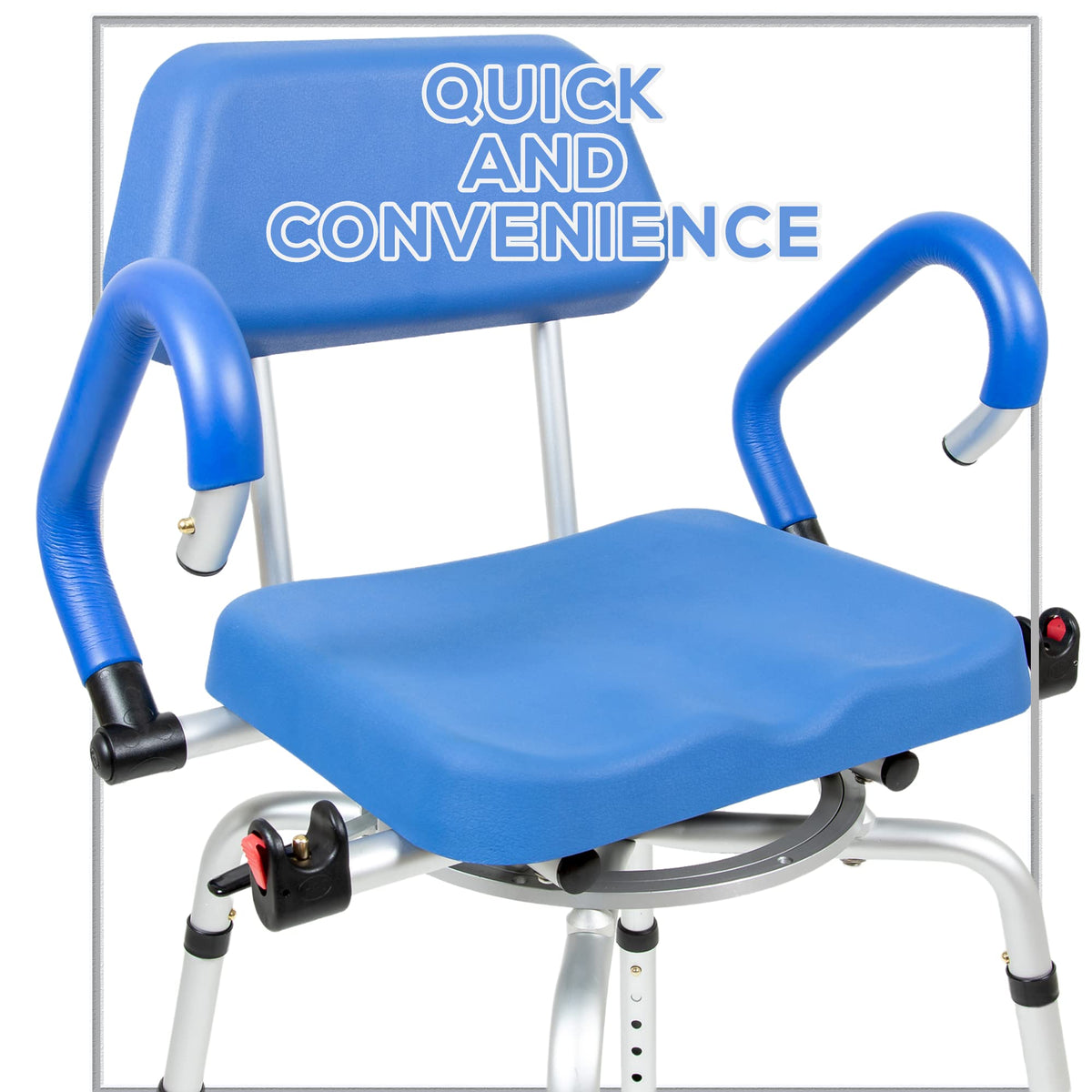 Blue Padded Shower Chair with Back and Arms G924