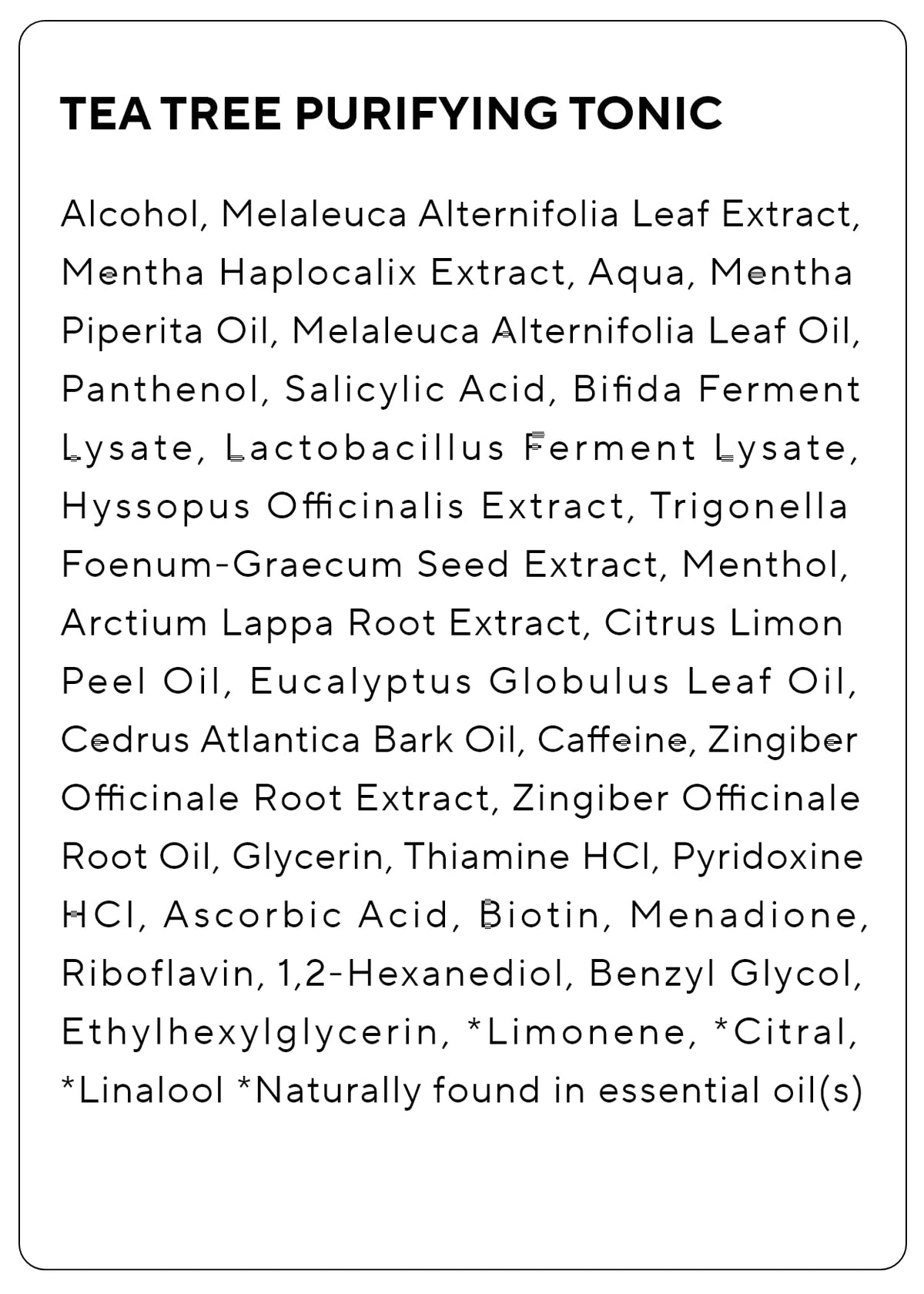 Tea Tree Purifying Tonic 3.38 oz N935694
