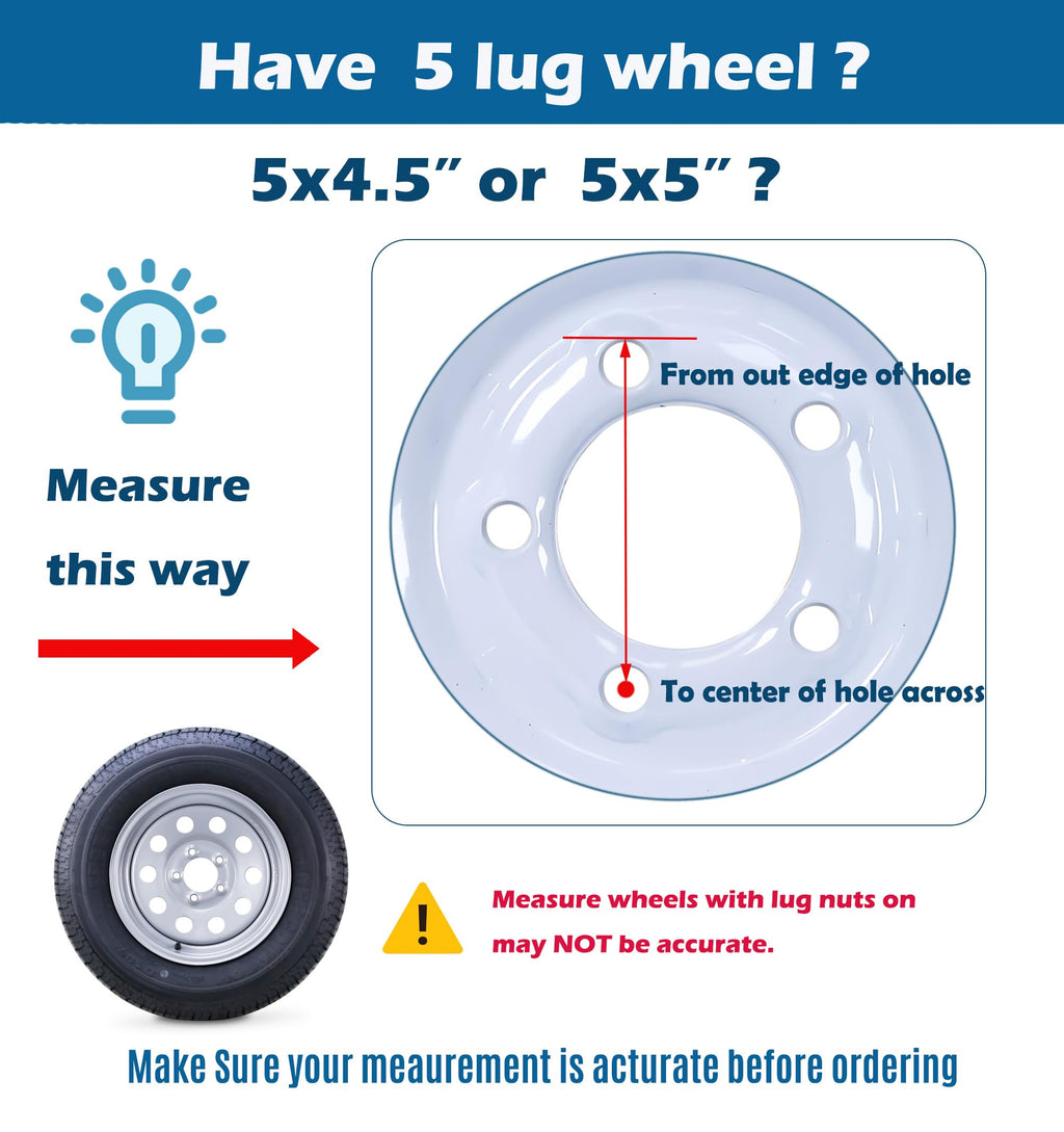 Trailer Tire Wheel ST205/75D15 6PR 101L 5X4.5 White Spoke Rim T328