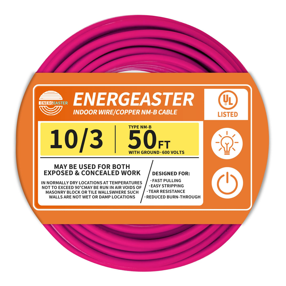 10/3 NM-B Copper Cable with Ground 50FT F6637