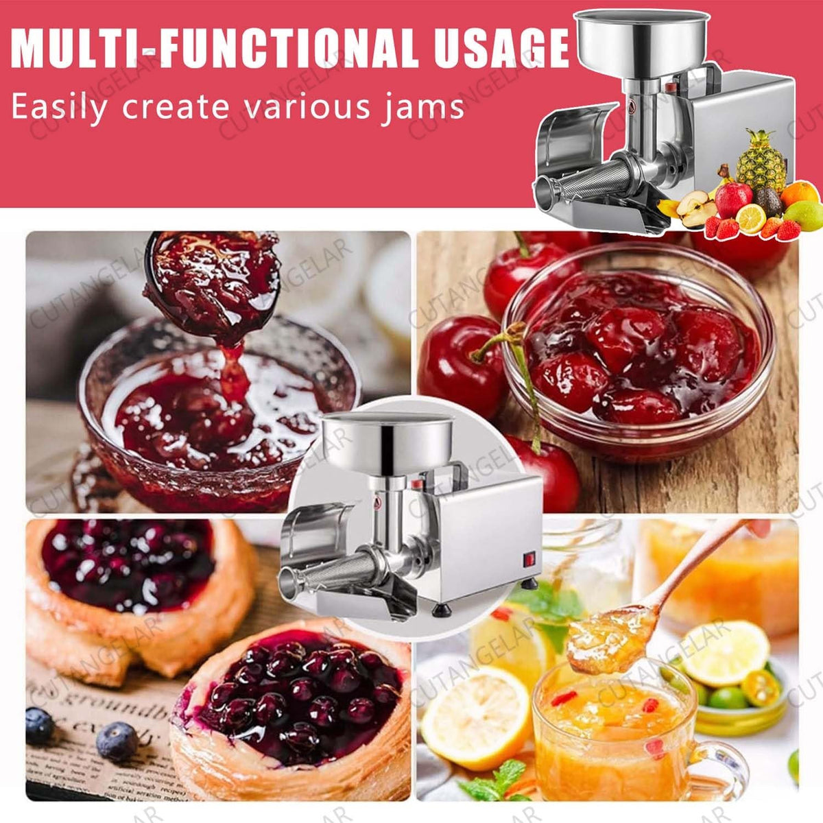 450W Large Capacity Stainless Steel Jam Machine B534