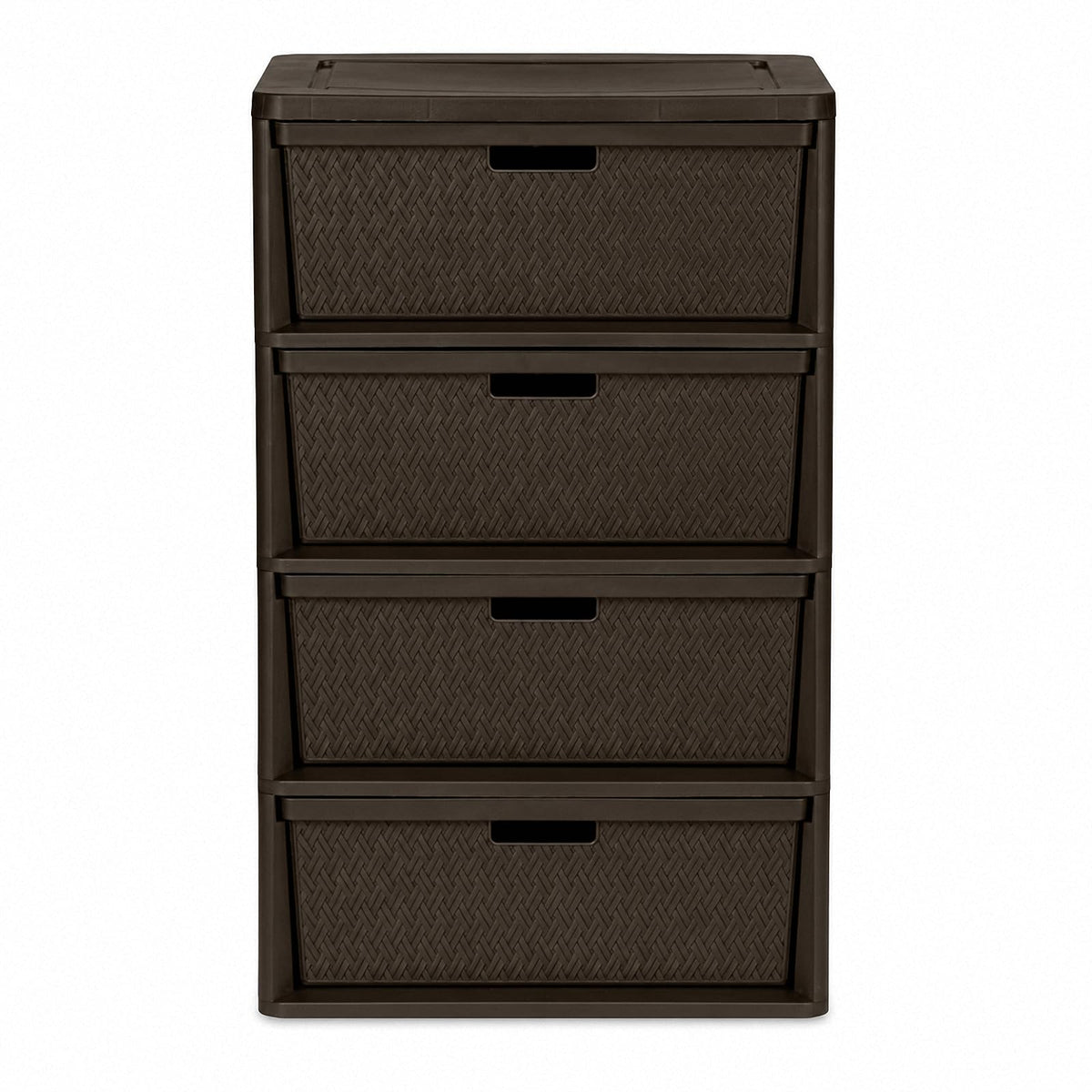 Brown 4 Drawer Plastic Storage Tower J417663