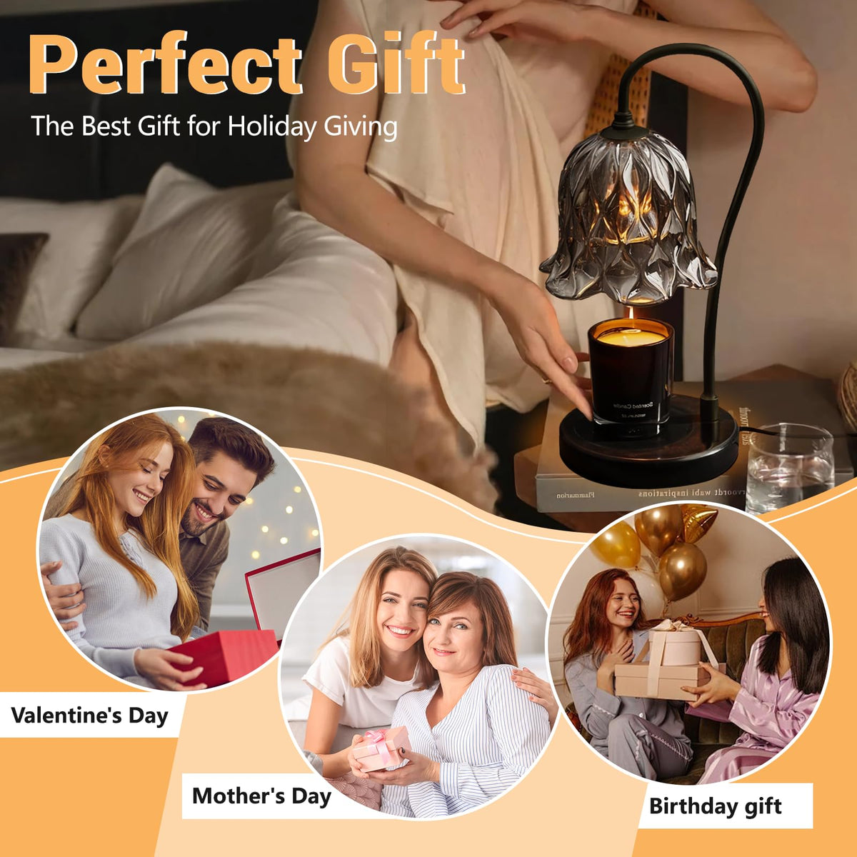 Candle Warmer Lamp with Timer Dimmer Marble Base M192249
