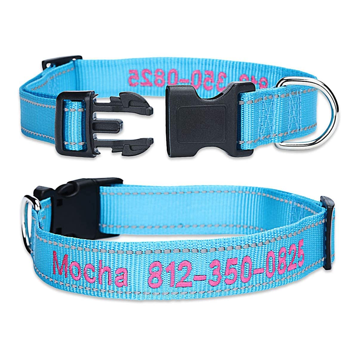 Personalized Dog Collar, 4 Adjustable Sizes Quick Release Buckle and D-Ring I995399