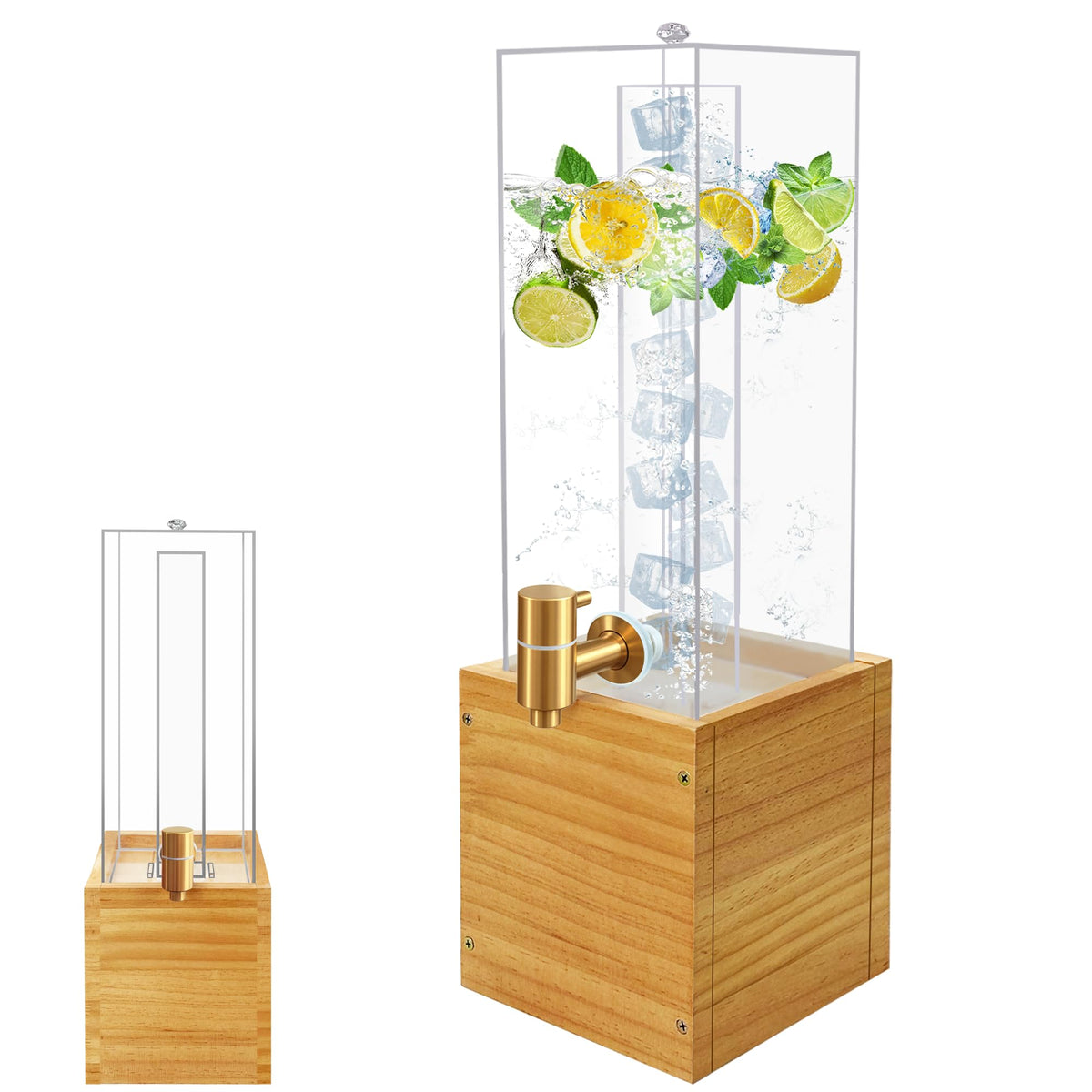 1.8 Gallon Drink Dispenser with Wood Stand Y45484
