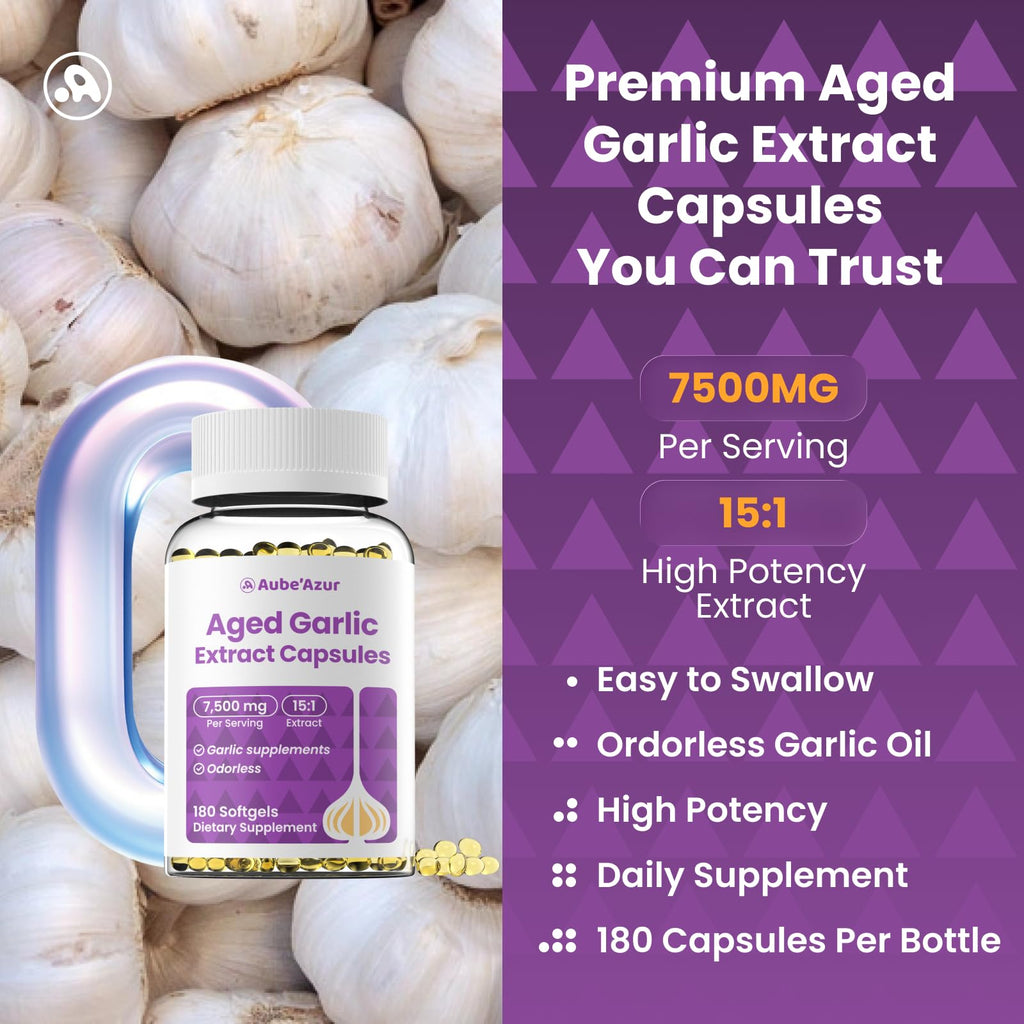 Aged Garlic Extract Capsules 7500mg 180 Softgels G496