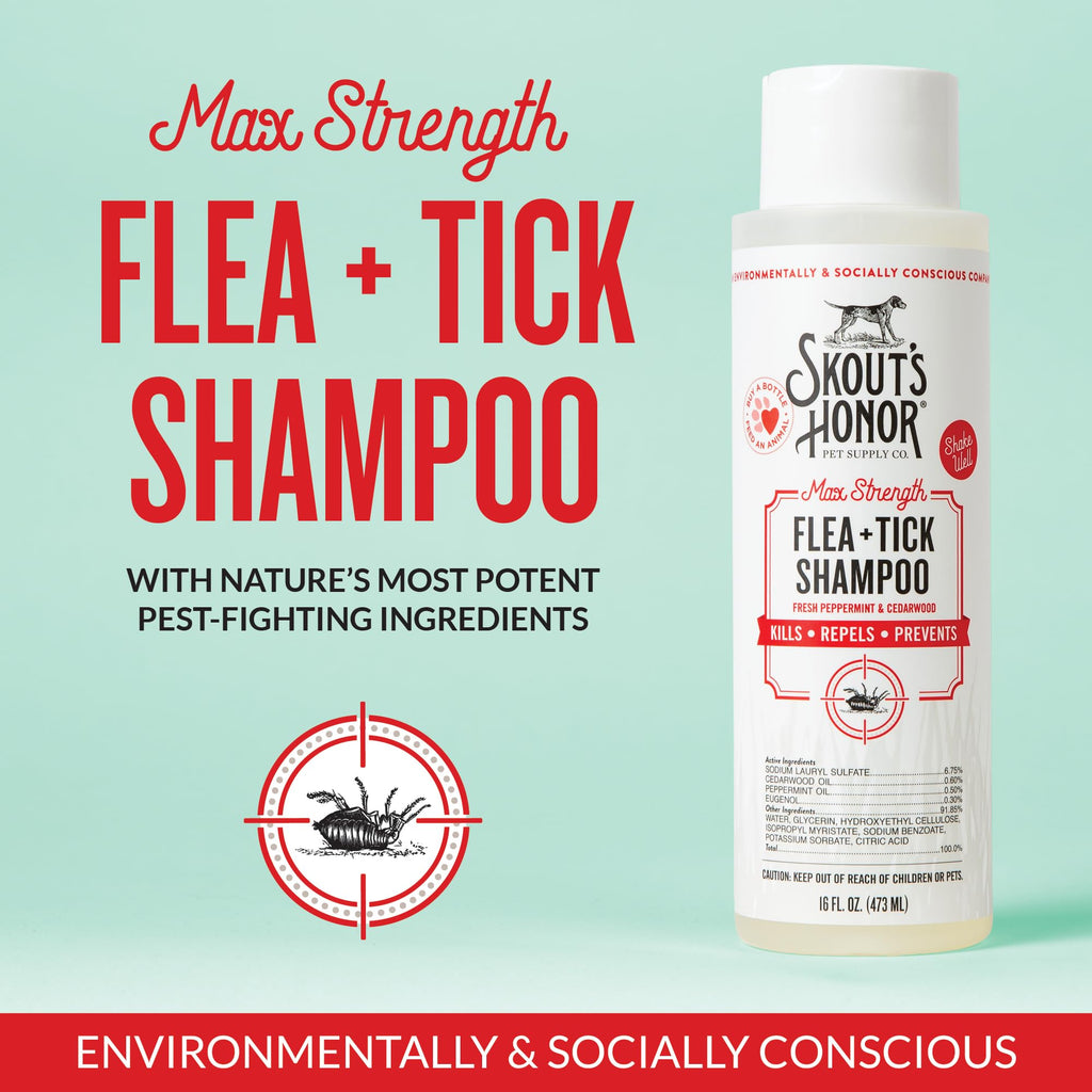 Natural Flea and Tick Dog Shampoo 16 oz H691