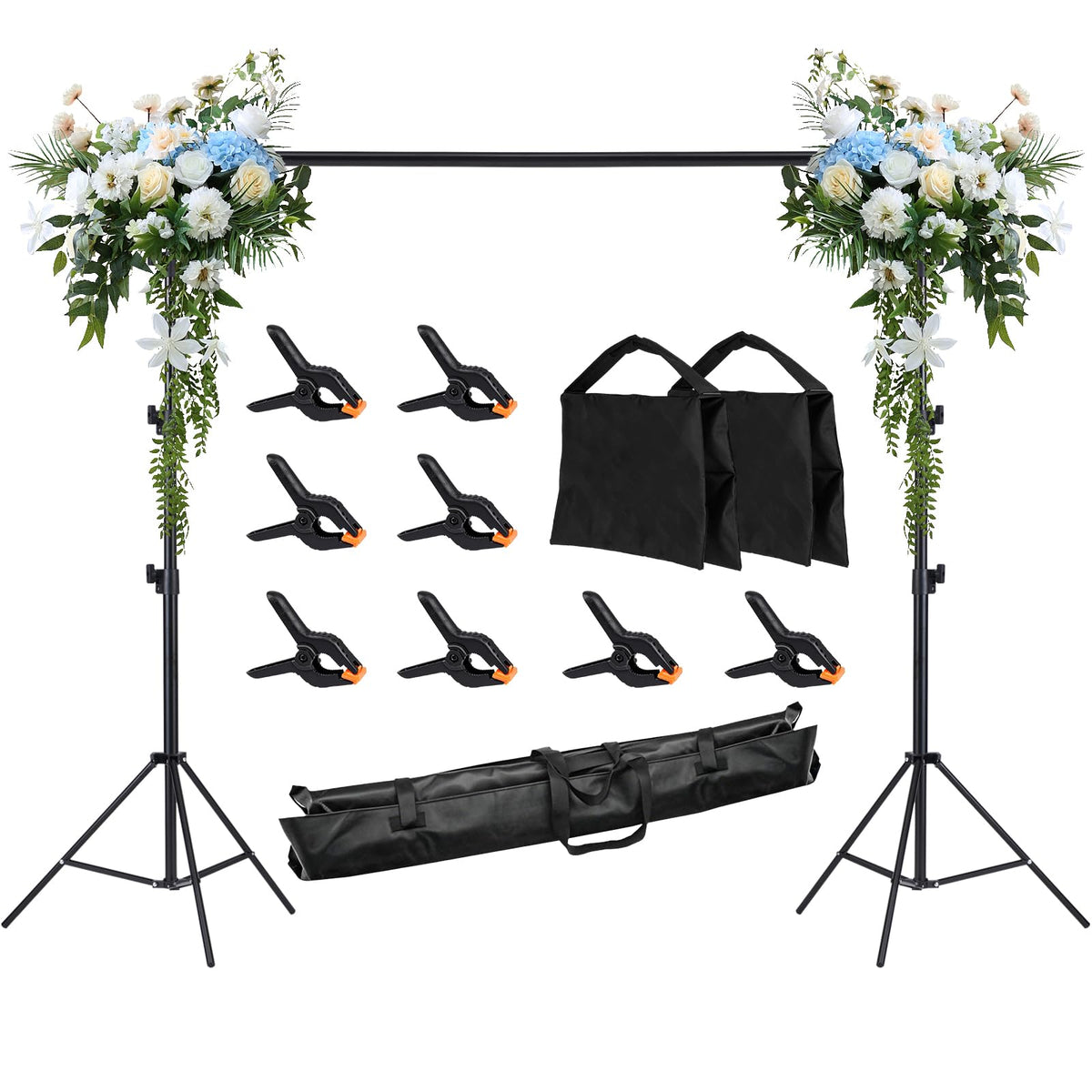 8x10ft Adjustable Backdrop Stand Kit with Carrying Case P434