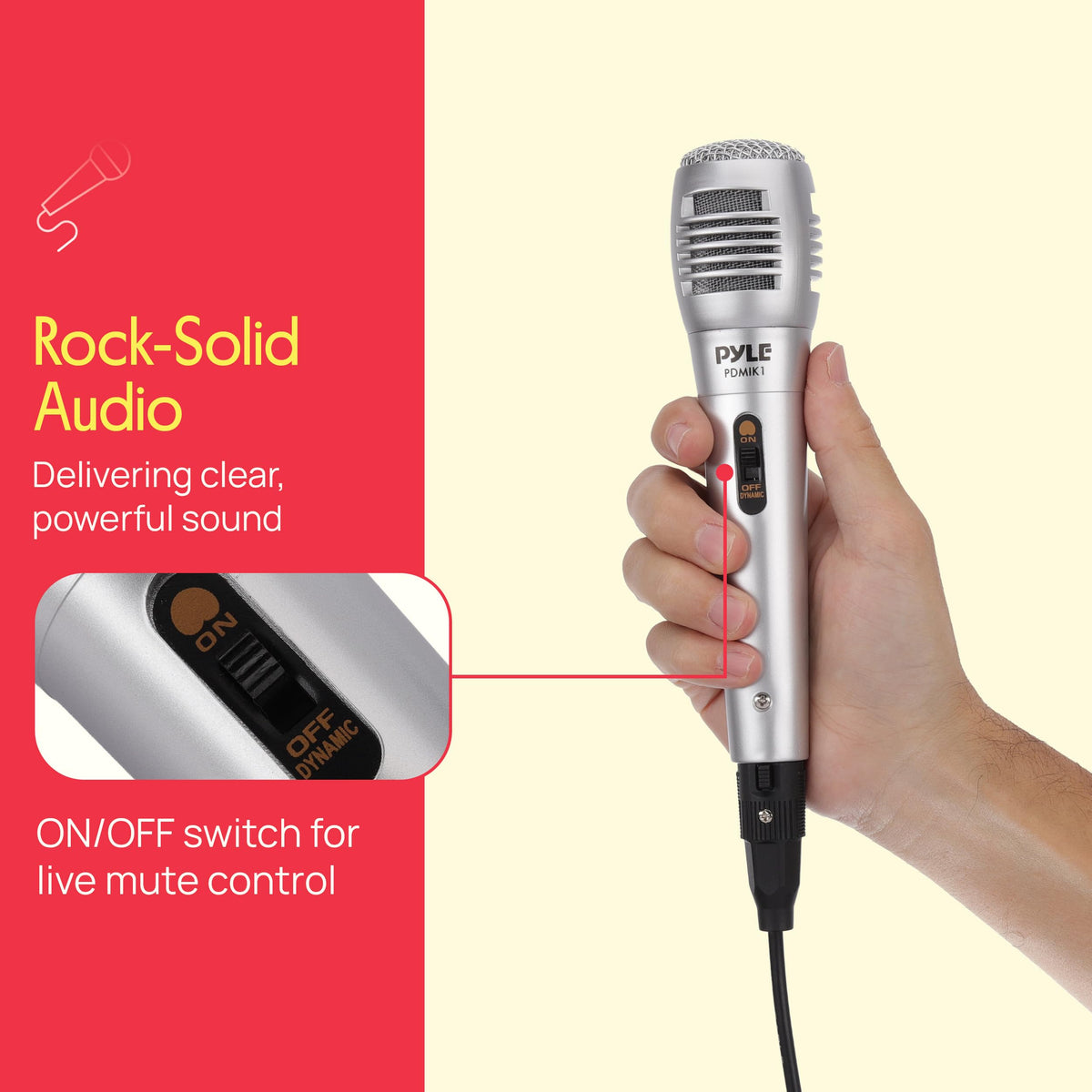 Wired Dynamic Handheld Microphone with XLR Cable B145588