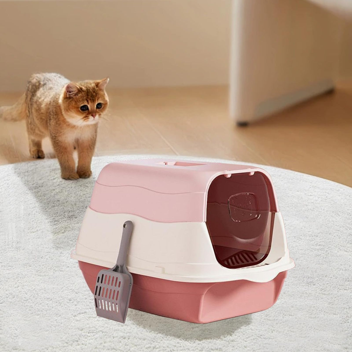 Cat Litter Box with Lid with Litter Scoop K639