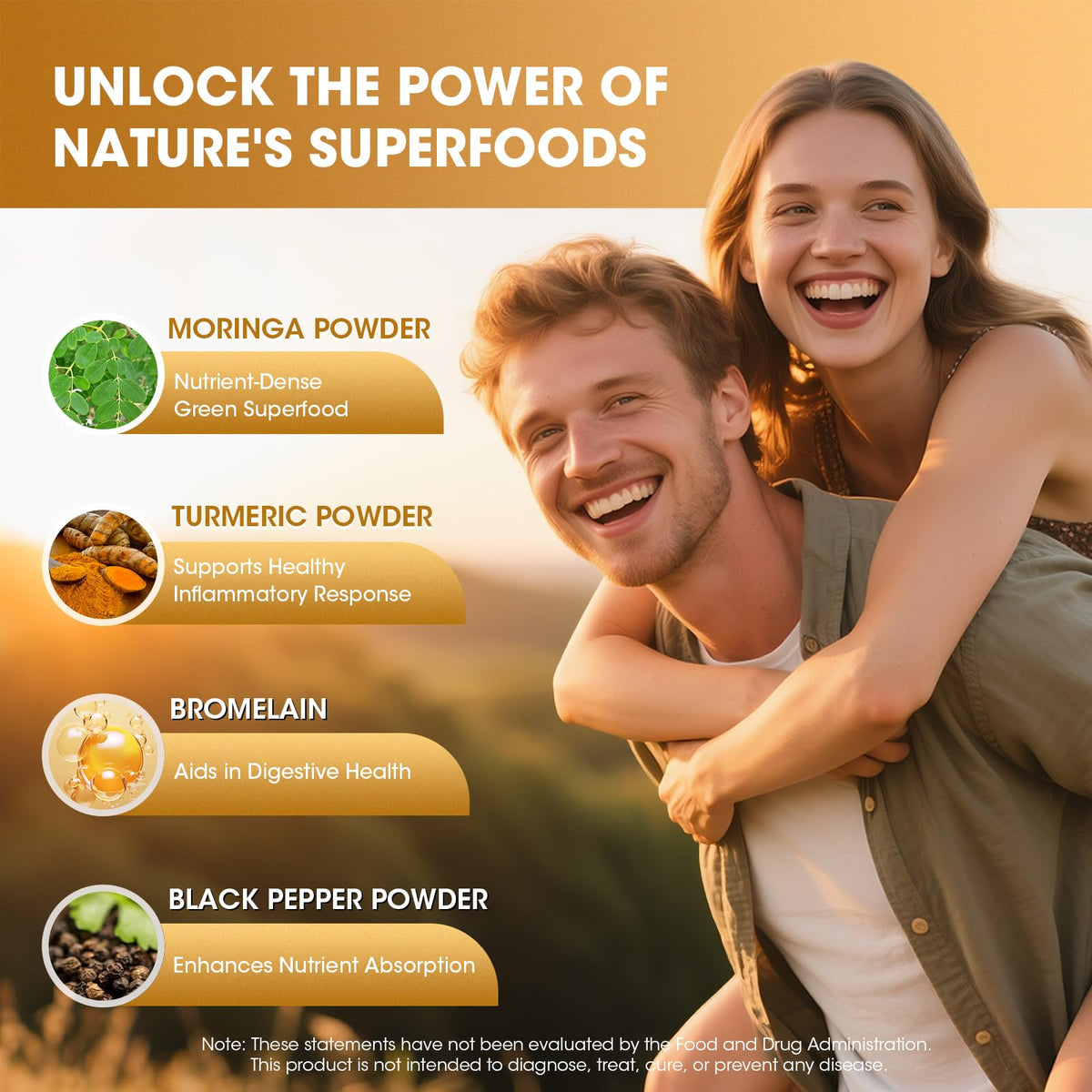 Moringa Capsules 10-in-1 Superfood Supplement Y5909