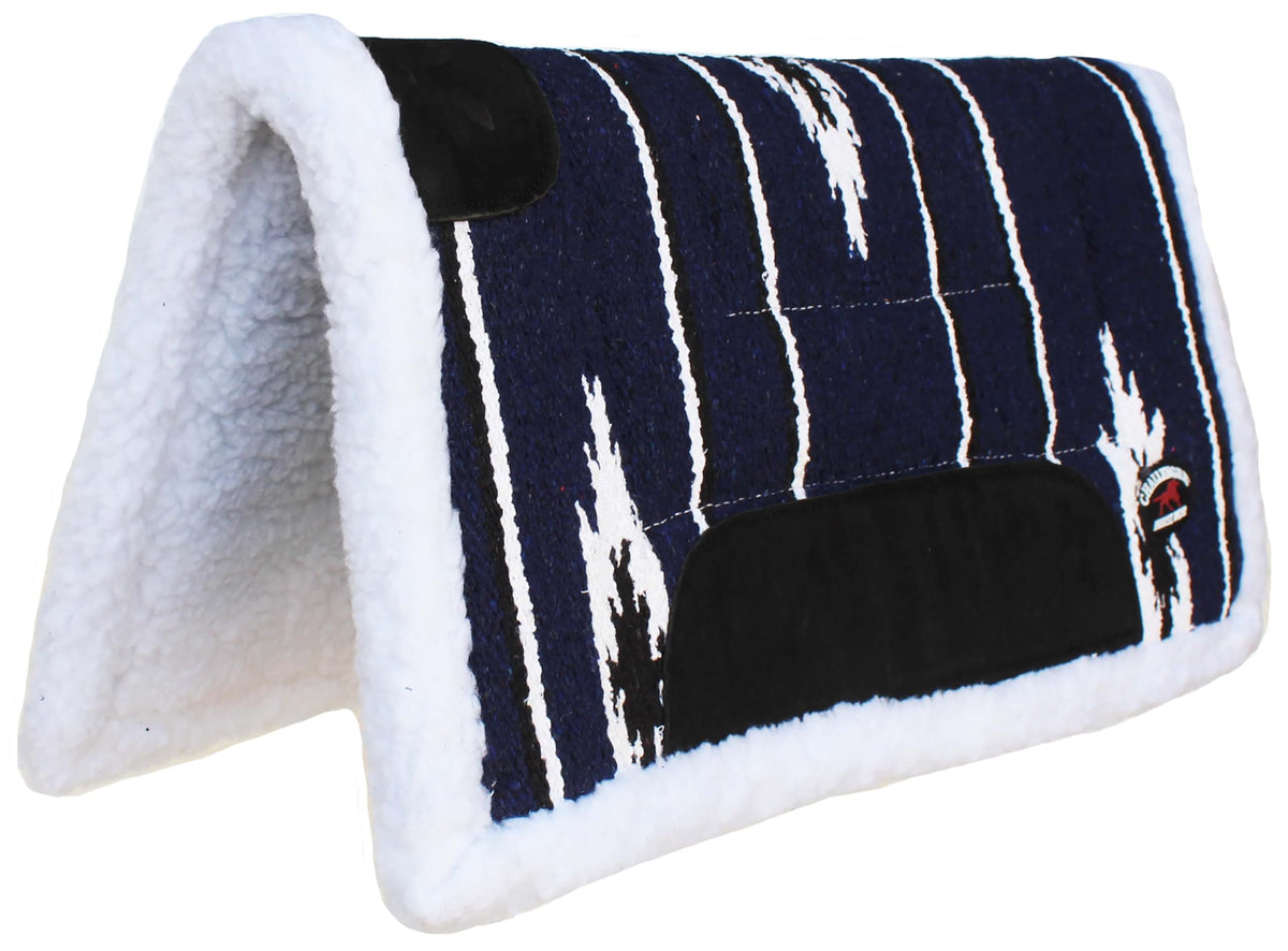 24"x24" Cotton Acrylic Fleece Padded Western Saddle Pad Navy F925501