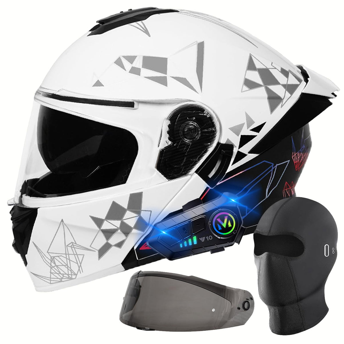 DOT Approved Flip Up Full Face Dual Visor Motorcycle Helmet I3021
