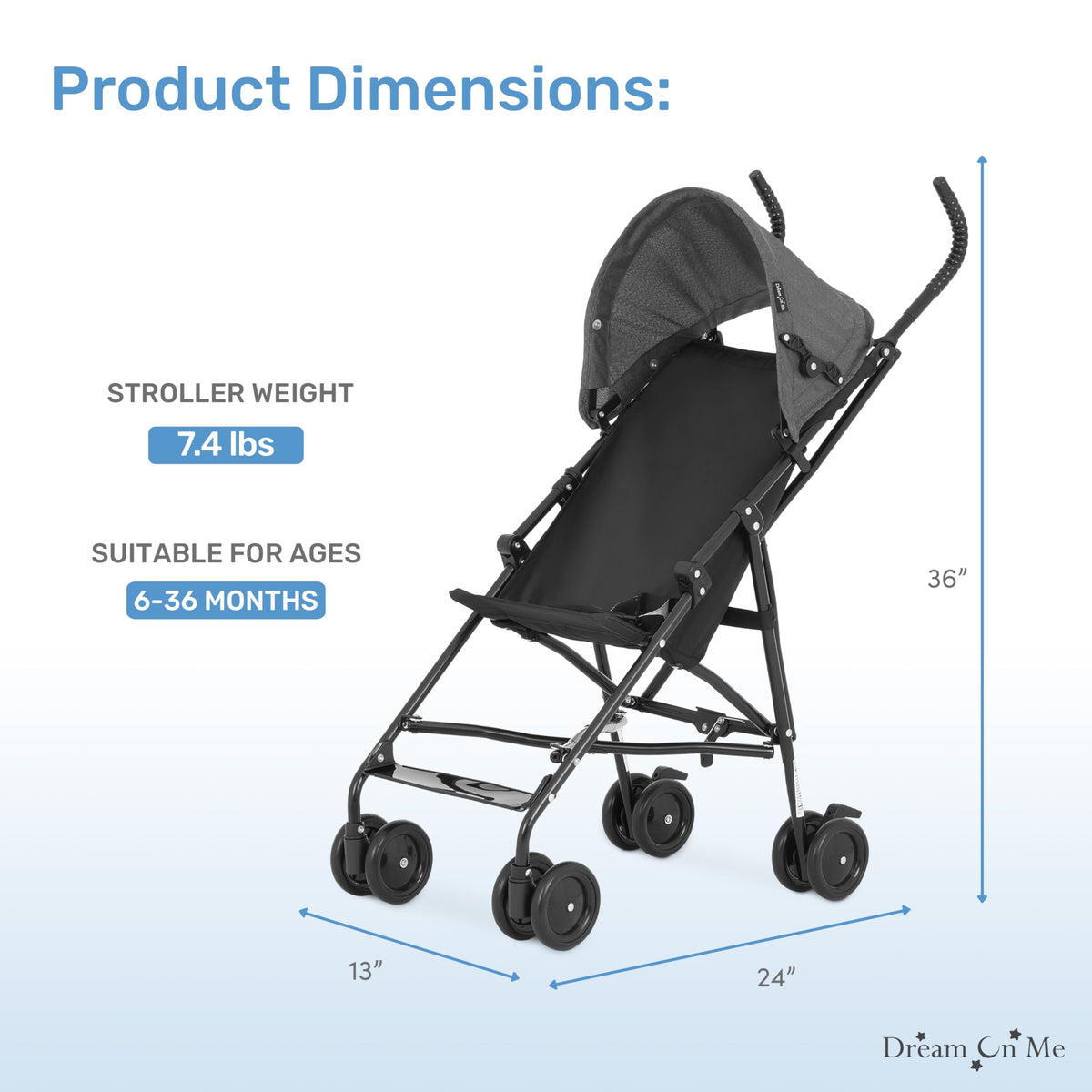 Black Lightweight Umbrella Stroller F245