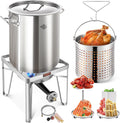 40QT Stainless Steel Stockpot with Basket and Steamer Rack N5622