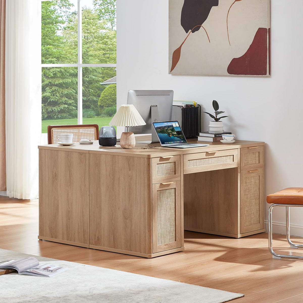 Office Desk with 5 Drawers Storage File Cabinet K2342