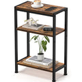 Narrow 3 Tier Slim Side Table Rustic Brown V757