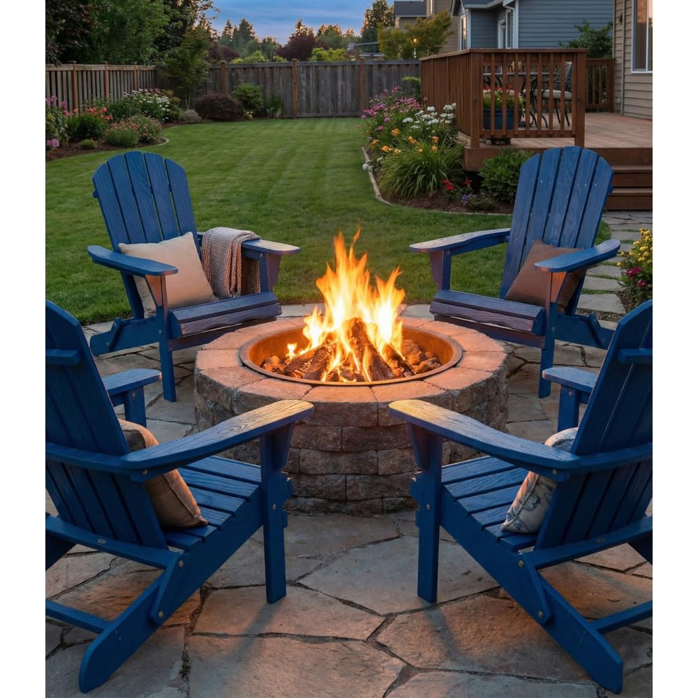 Folding Solid Cedar Wood Adirondack Chair G44020