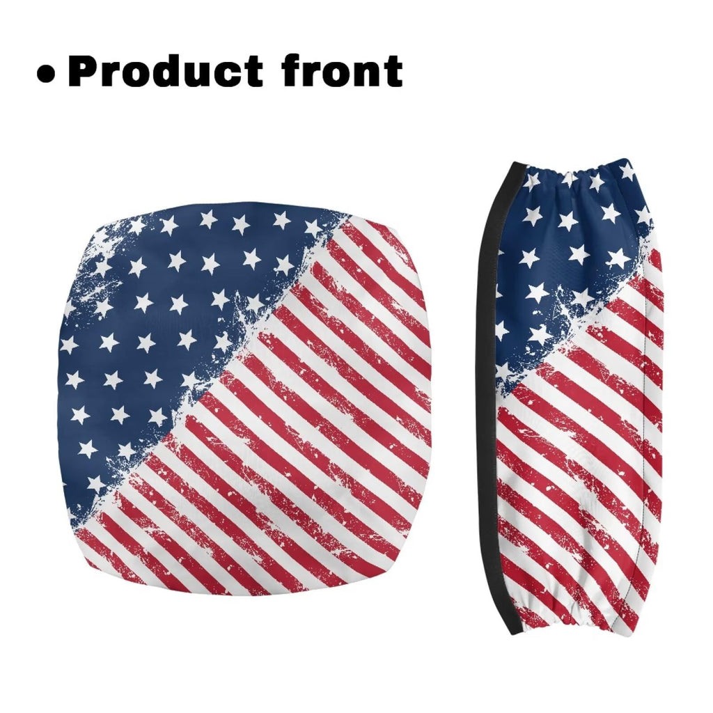 Blue White Star and Red Stripes Rollator Walker Seat and Backrest Covers H16572