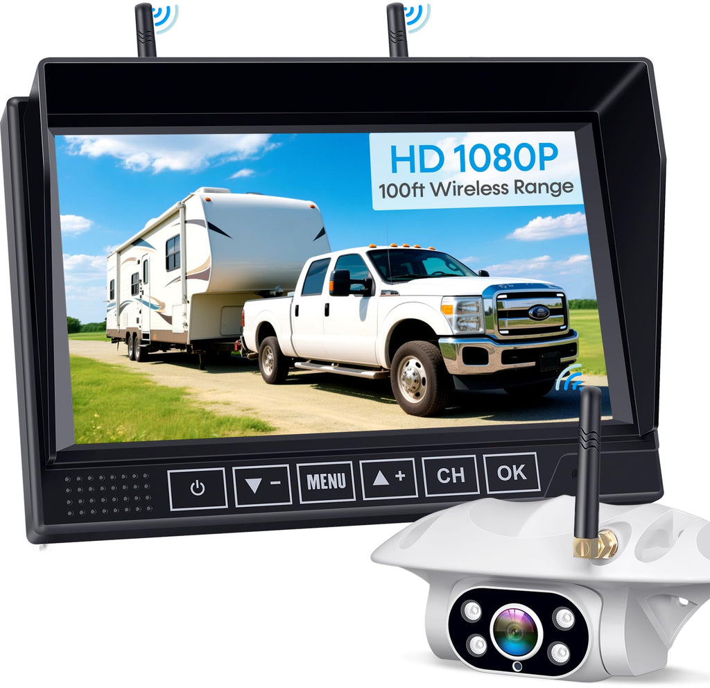 Wireless RV Backup Camera 1080P HD with 7″ DVR Monitor I4501