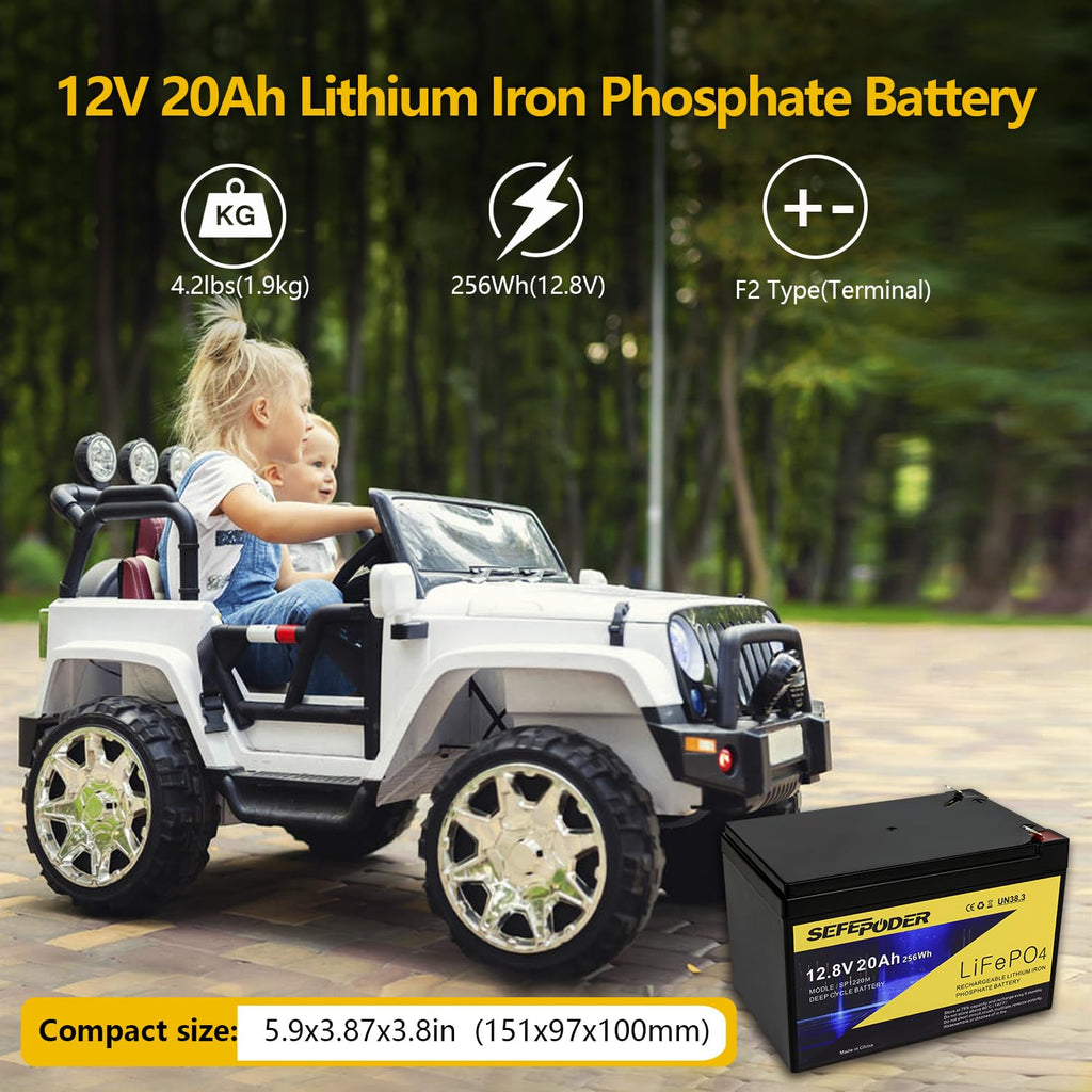 12V 20Ah Lithium LiFePO4 Deep Cycle Battery 2 Pack M966
