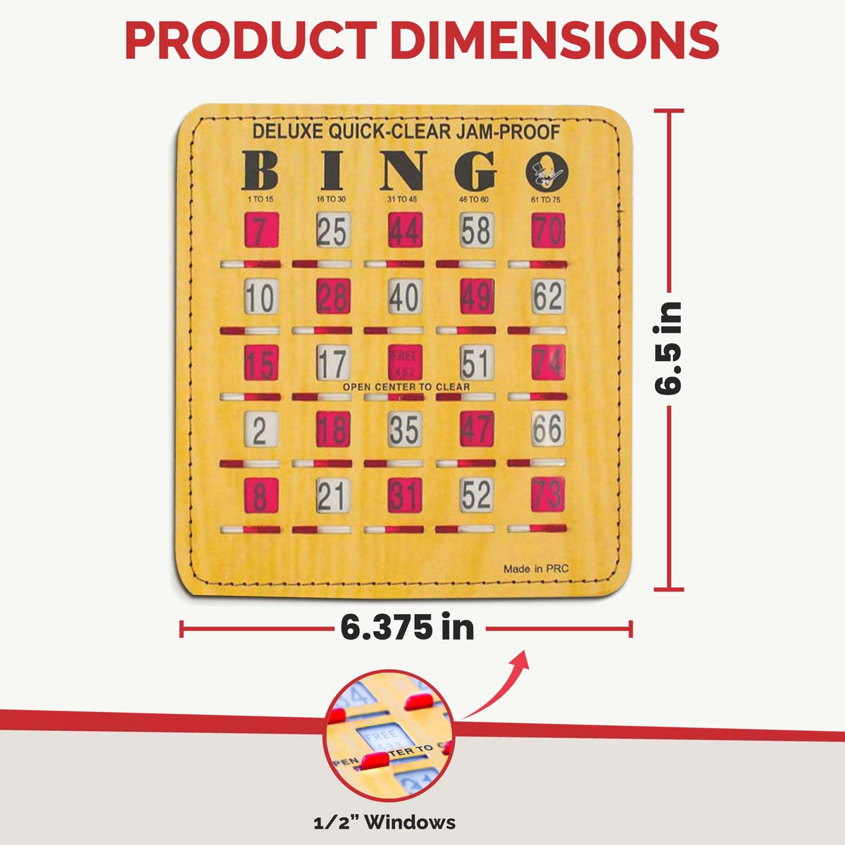 Bingo Cards with Sliding Windows 100 Pack G229338