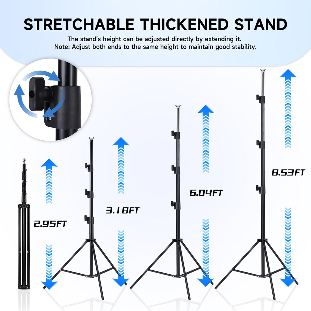 8x10ft Adjustable Backdrop Stand Kit with Carrying Case P434