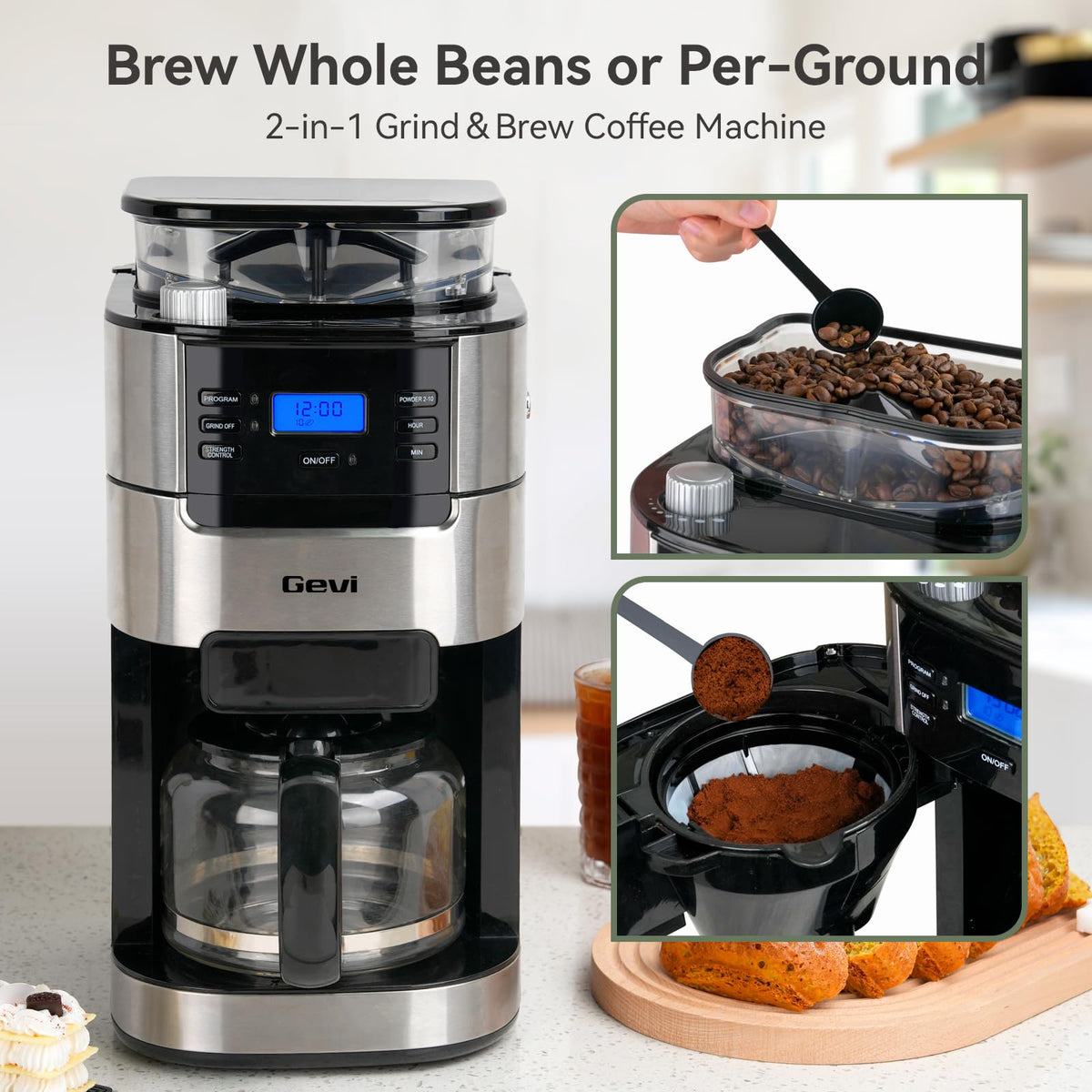 10-Cup Grind & Brew Coffee Maker with Burr Grinder I101