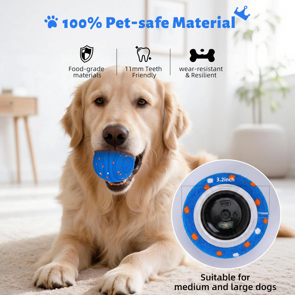 Interactive Dog Toy Ball Automatic Moving Bouncing Rotating E-TPU Waterproof Blue S37338