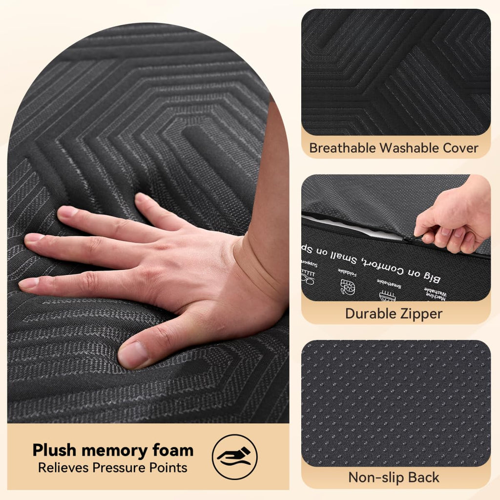 6 Inch Memory Foam Tri-Fold Twin Mattress with Washable Cover F435731