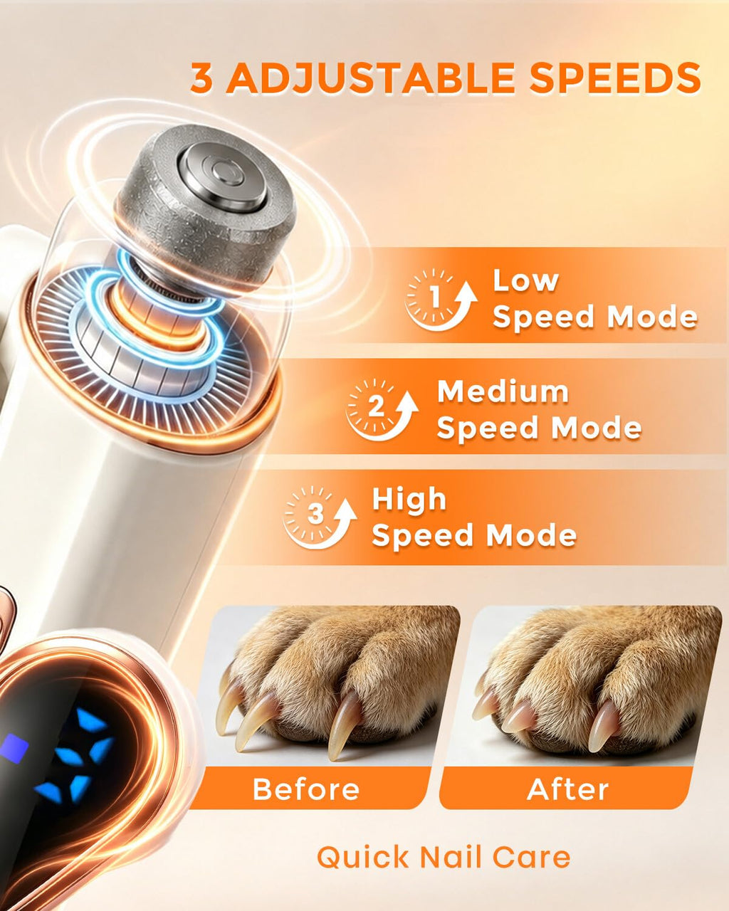 2-in-1 Dog Nail Clippers & Cat Grinder with Dual LED Lights A4980