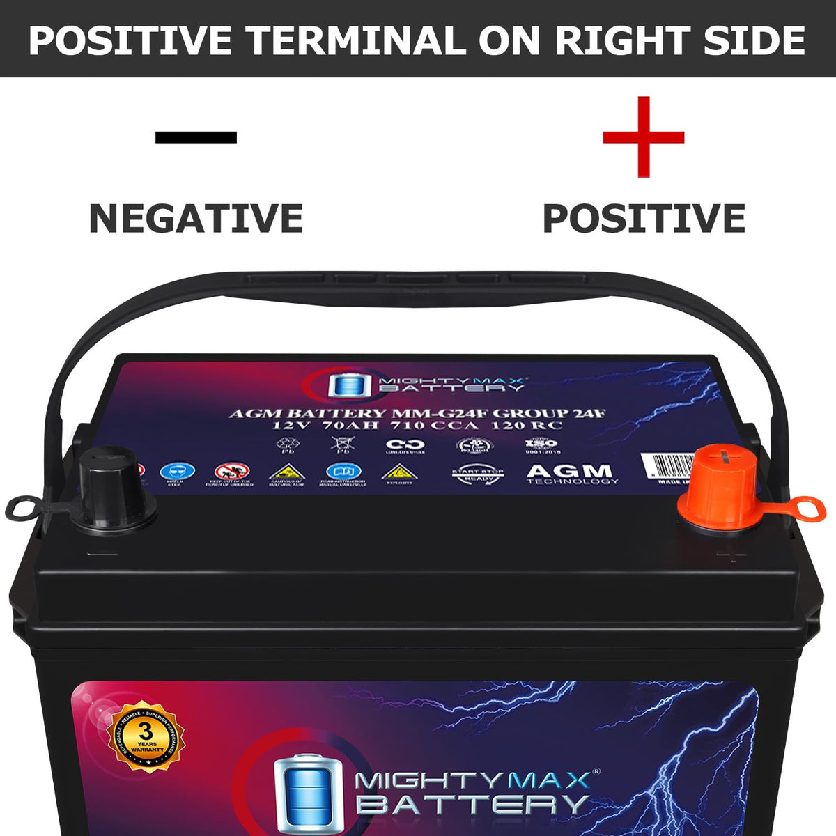 12V 70Ah AGM Replacement Battery Y93187