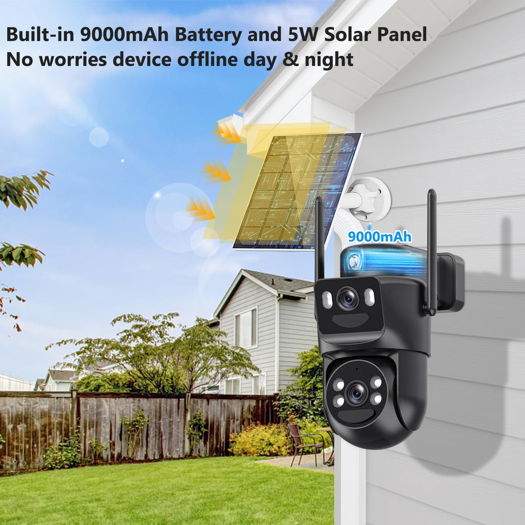 4K Solar Security Camera Wireless Outdoor Battery Powered 360°PTZ A587436