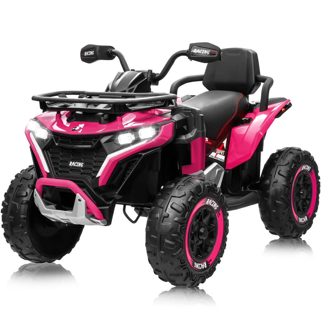 24V Kids ATV Four Wheeler with EVA Tires, 2 Seater, 800W Motors, Remote Control, Pink E113131