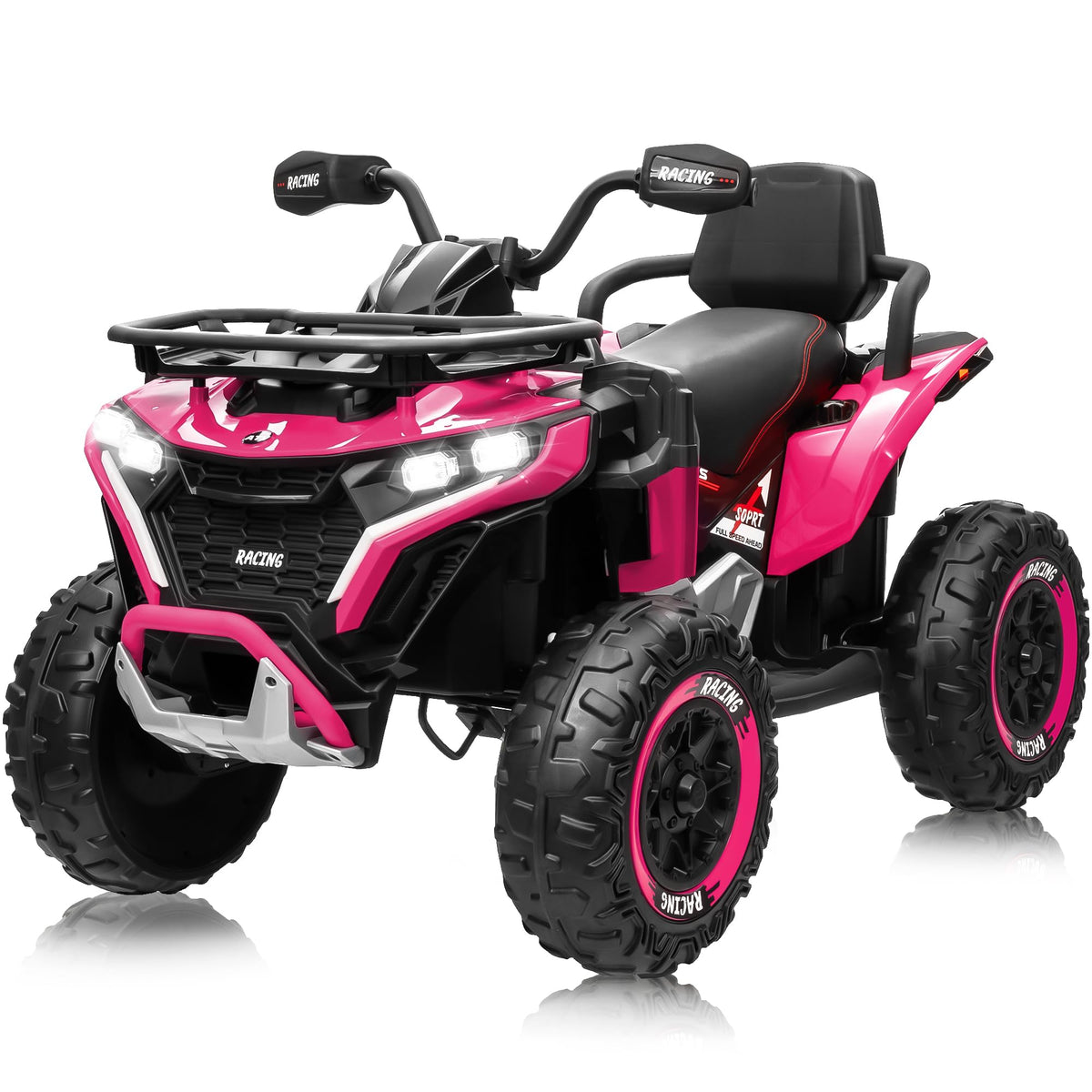 24V Kids ATV Four Wheeler with EVA Tires, 2 Seater, 800W Motors, Remote Control, Pink E113131