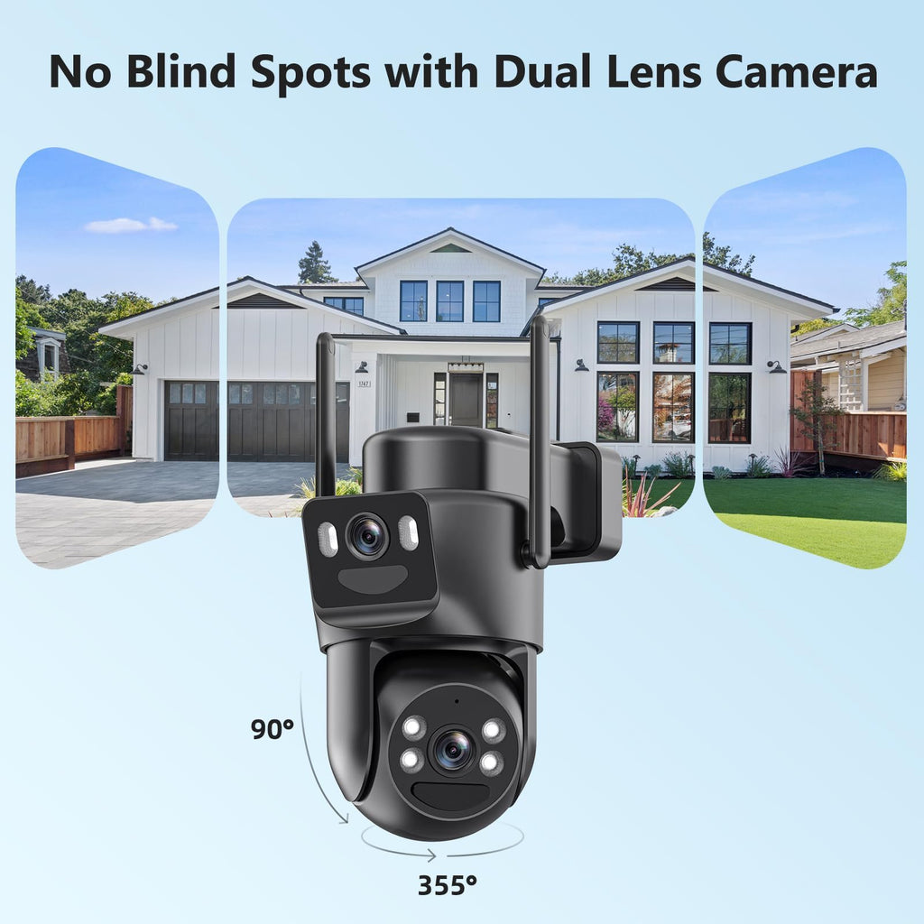 4K Solar Security Camera Wireless Outdoor Battery Powered 360°PTZ A587436