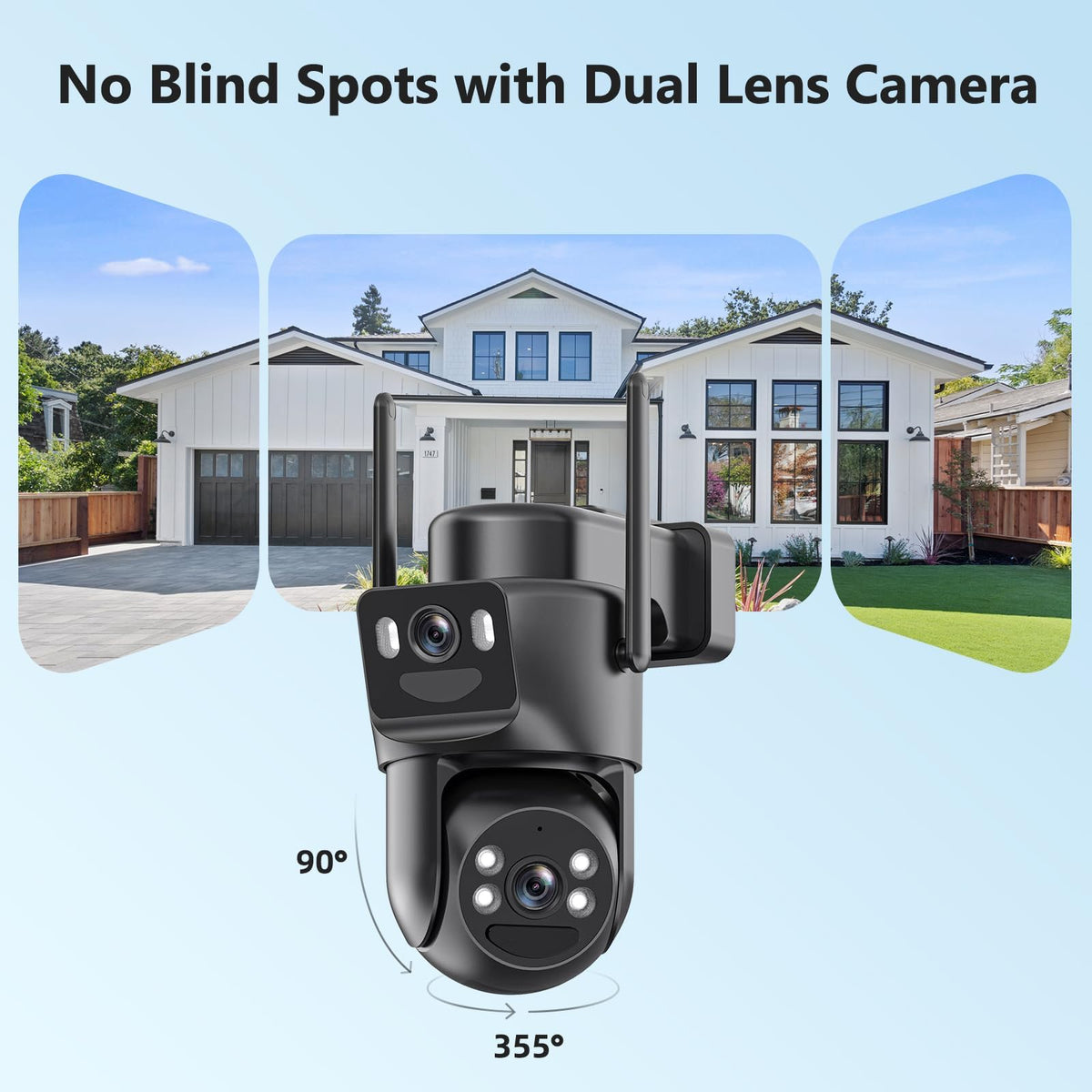 4K Solar Security Camera Wireless Outdoor Battery Powered 360°PTZ A587436