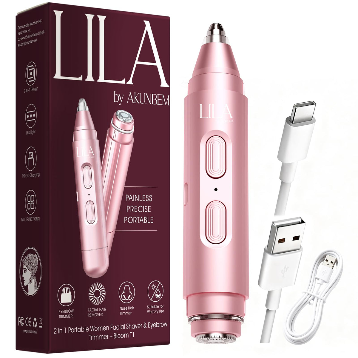 2-in-1 Eyebrow & Nose Hair Trimmer E2898